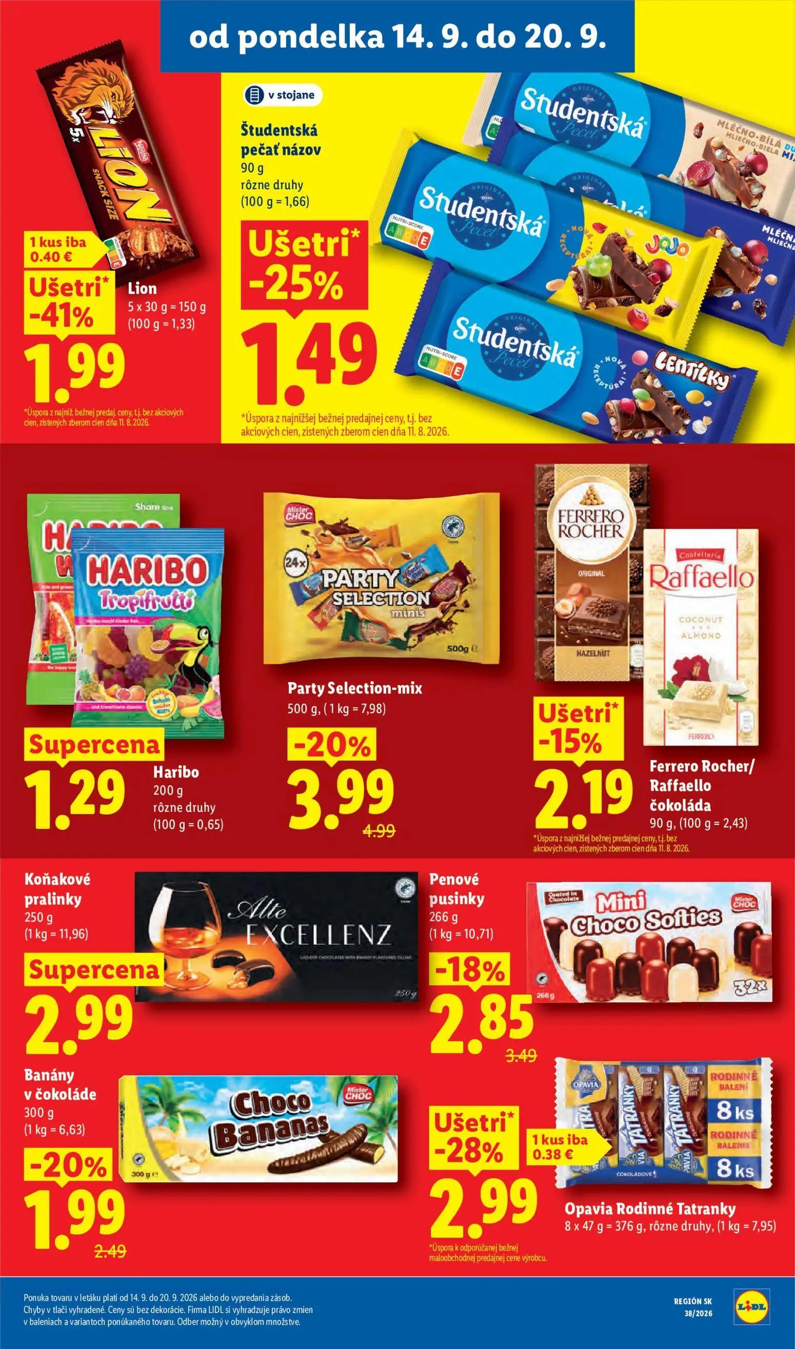 Lidl leták, strana 41 z 105 — Lion, Opavia Rodinné Tatranky, Party Selection-mix
