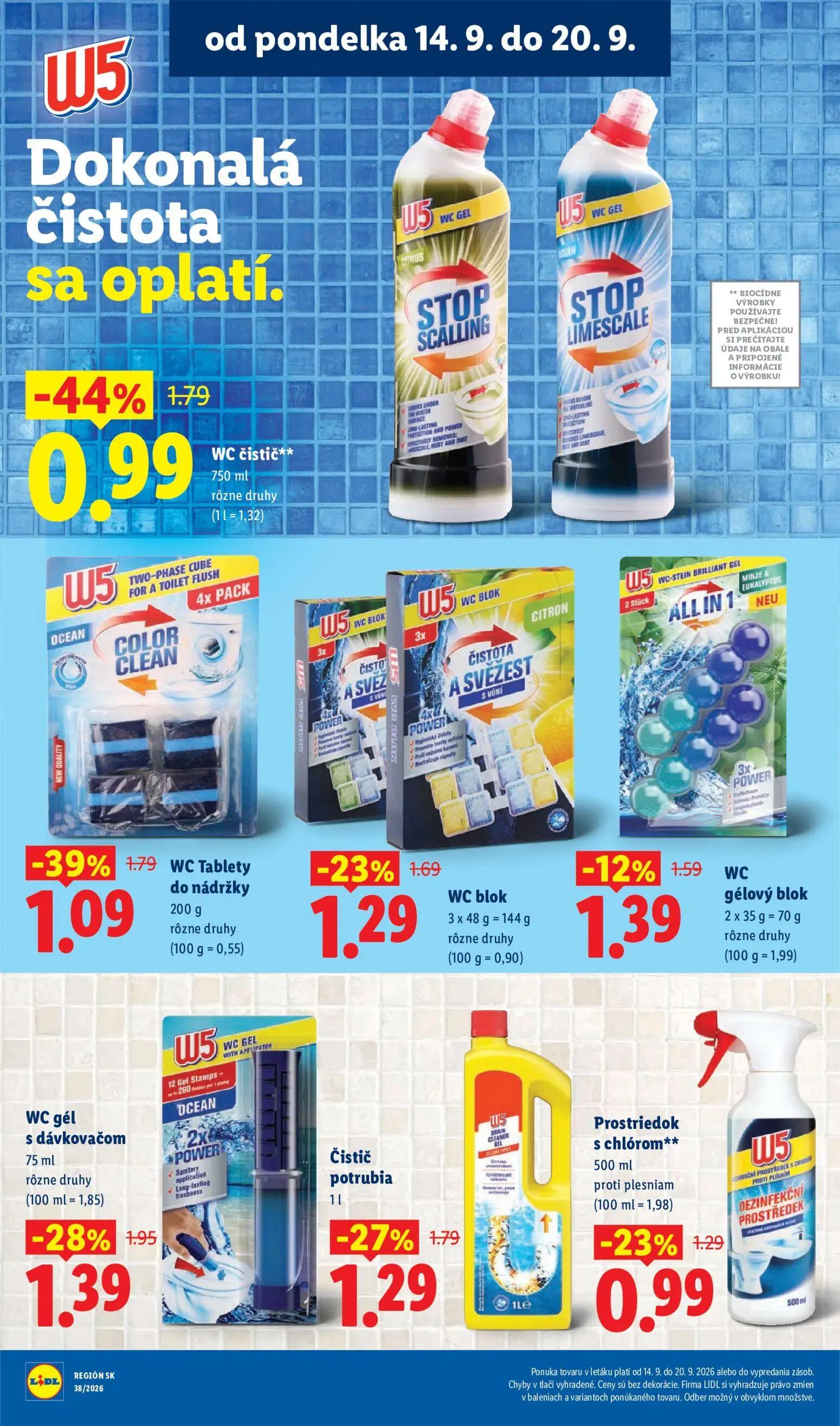 Lidl leták, strana 48 z 105 — WC čistič, WC Tablety do nádržky, WC gél s dávkovačom