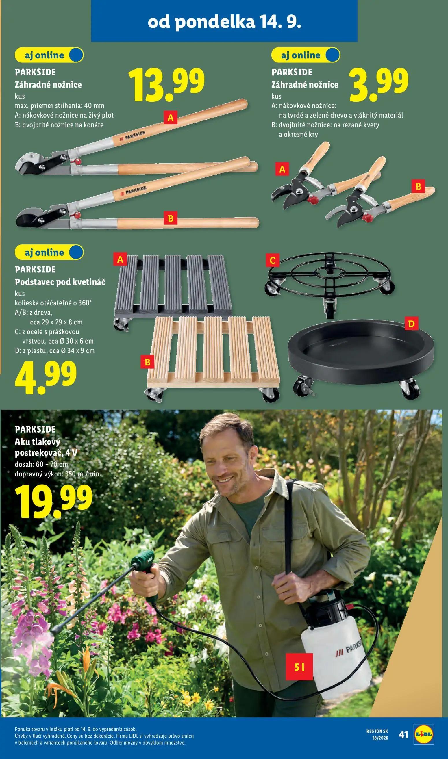 Lidl leták, strana 57 z 105 — PARKSIDE Záhradné nožnice, PARKSIDE Záhradné nožnice, PARKSIDE Podstavec pod kvetináč
