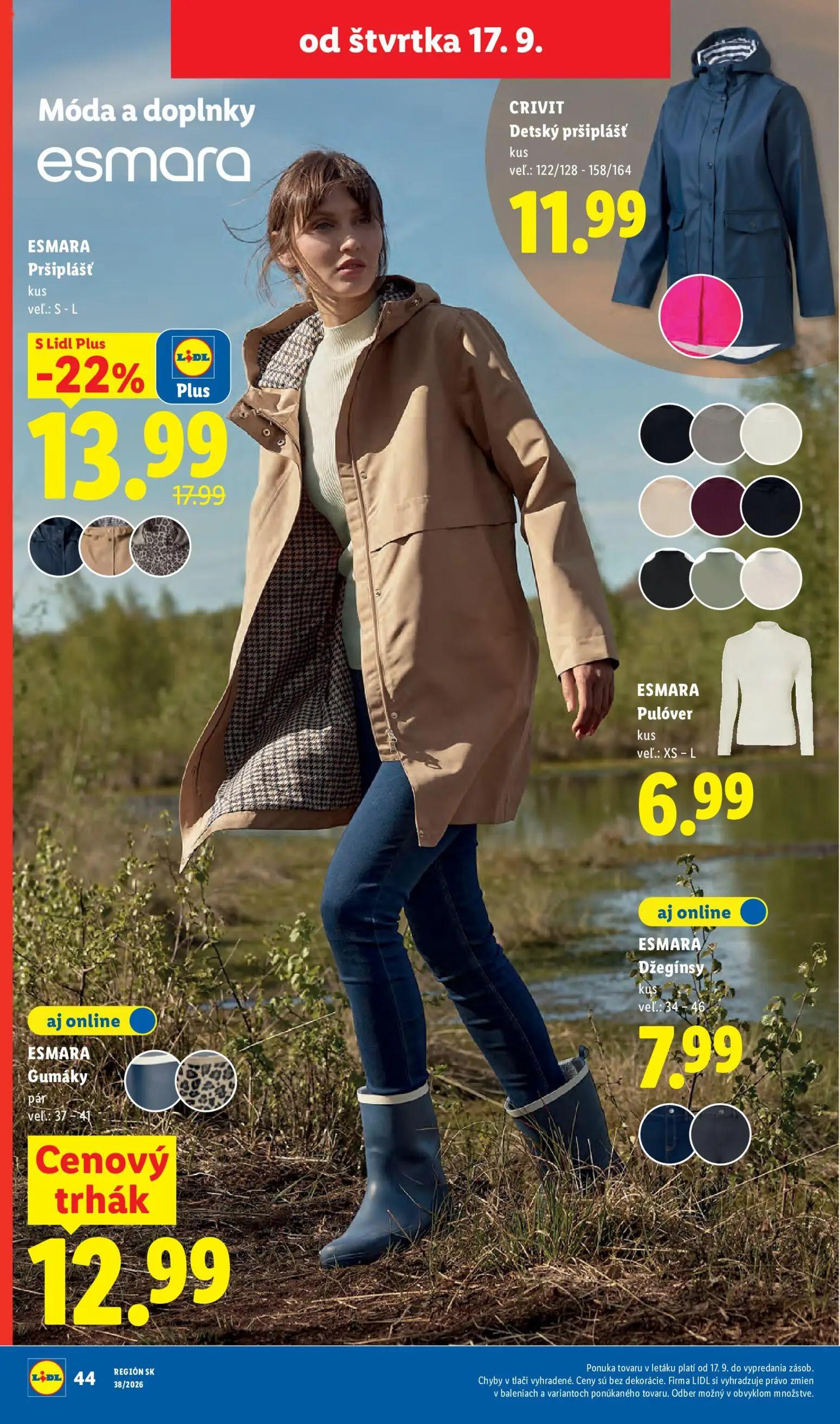 Lidl leták, strana 86 z 105 — ESMARA Pršiplášť, Detský pršiplášť, ESMARA Pulóver
