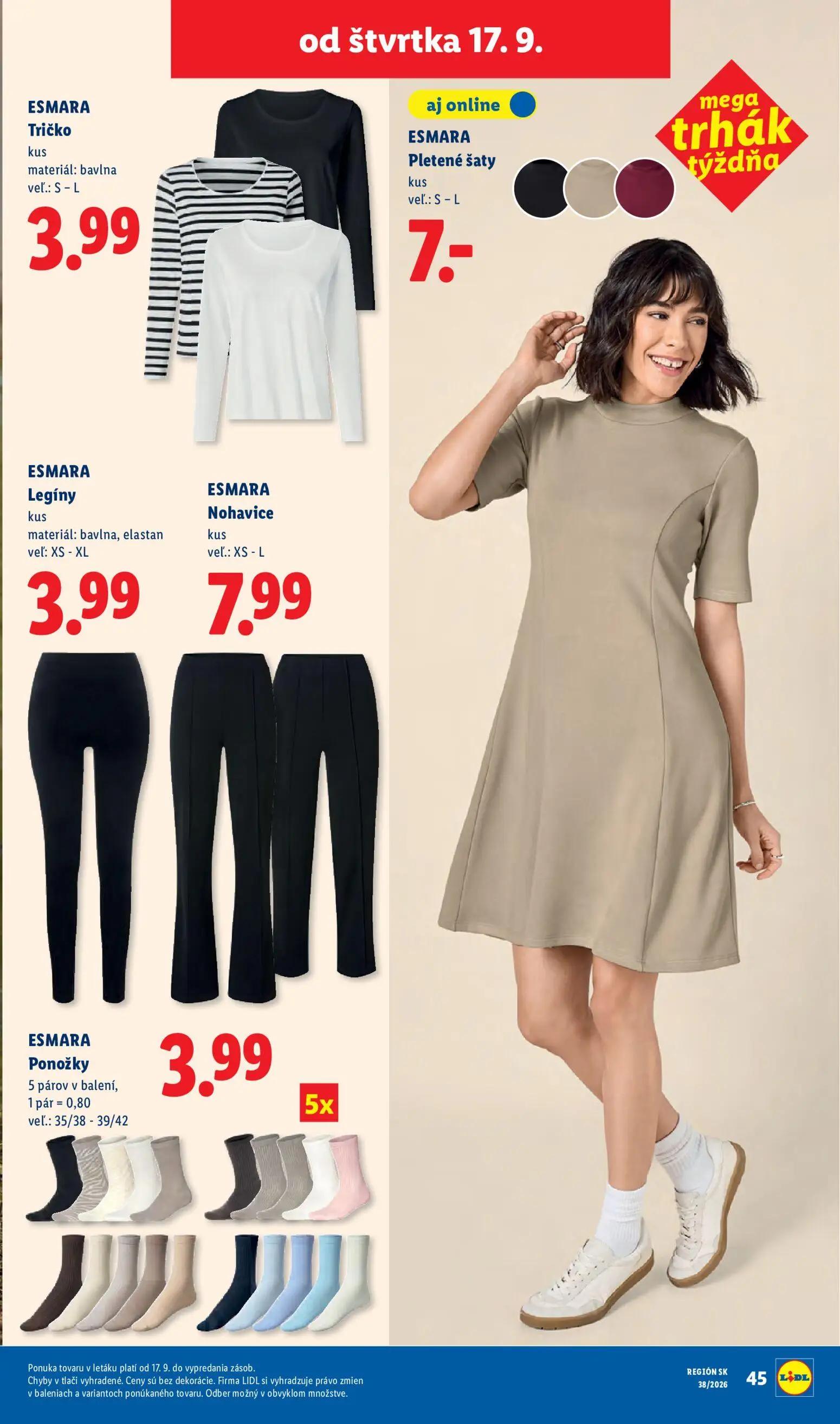 Lidl leták, strana 88 z 105 — ESMARA Tričko, ESMARA Pletené šaty, ESMARA Legíny