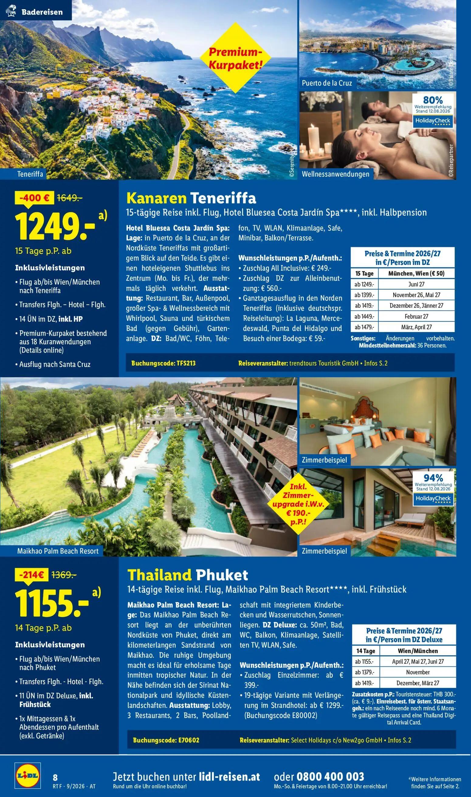 Lidl Prospekt, Seite 8 von 24 — Kanaren Teneriffa, Thailand Phuket