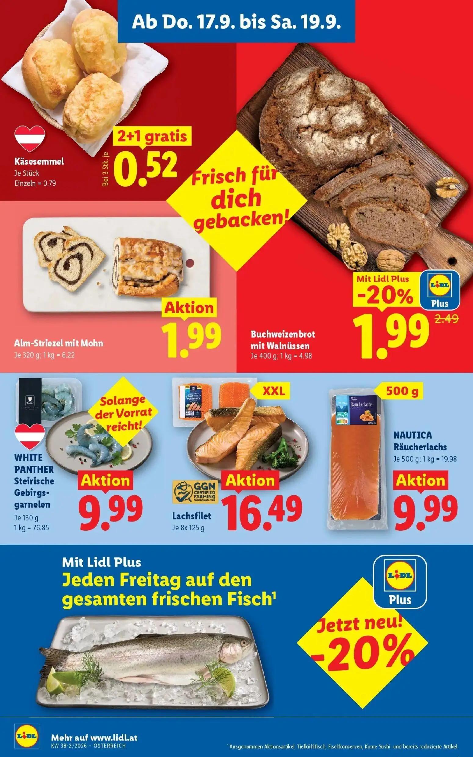 Lidl Prospekt, Seite 6 von 54 — Buchweizenbrot mit Walnüssen, Käsesemmel, Alm-Striezel mit Mohn