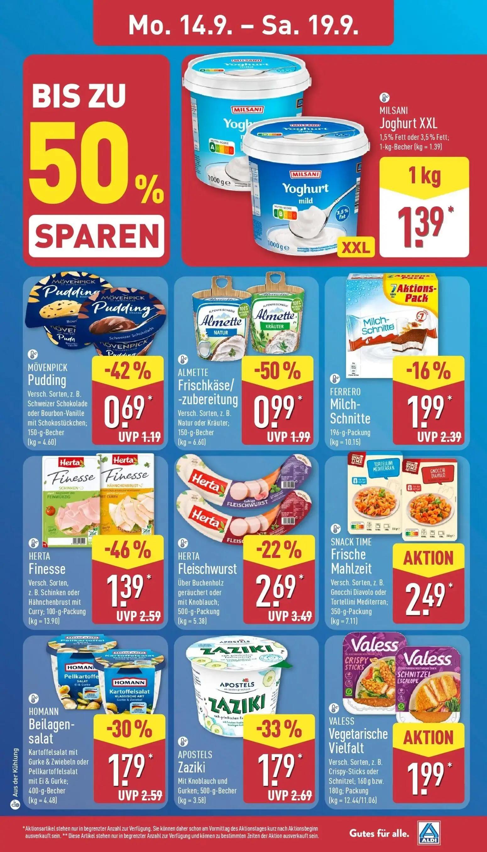 Aldi Nord Prospekt, Seite 5 von 45 — HERTA Finesse, ALMETTE Frischkäse/-zubereitung, APOSTELS Zaziki