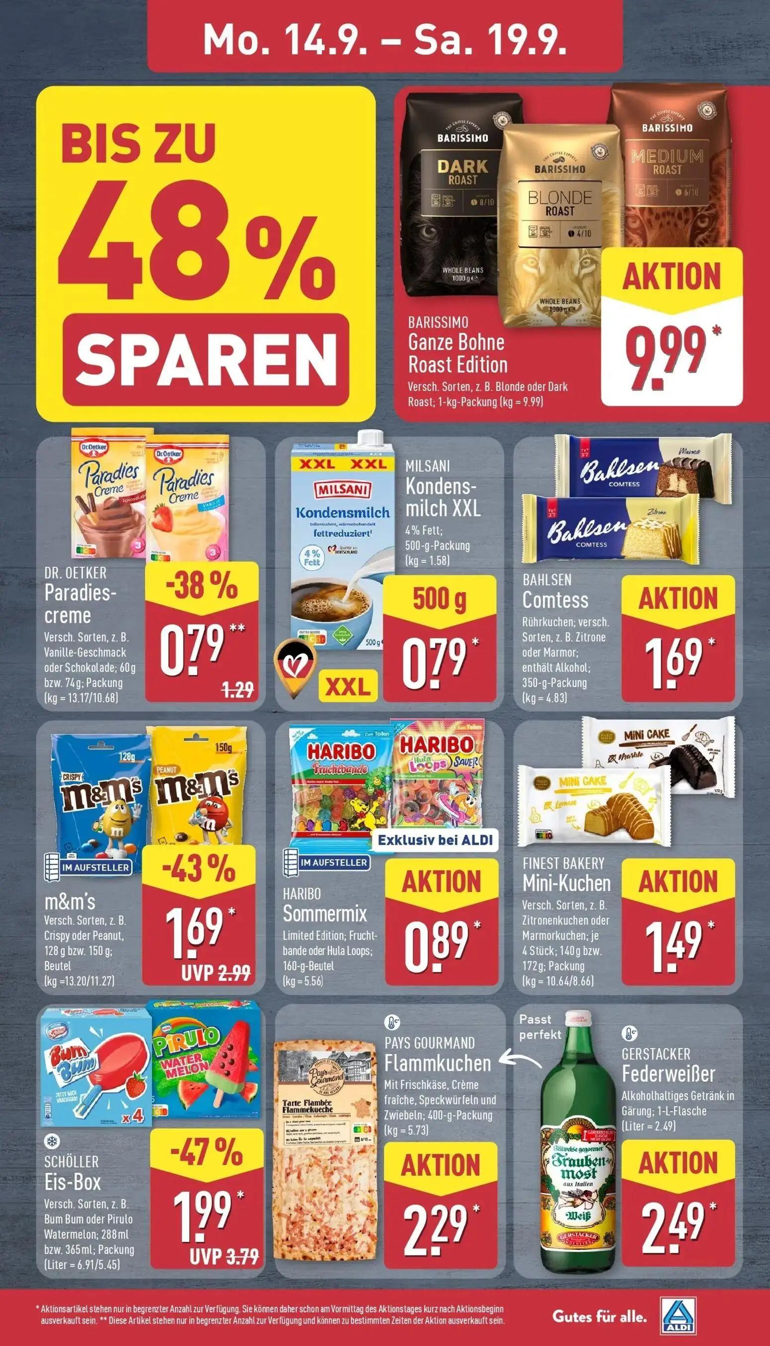 Aldi Nord Prospekt, Seite 7 von 45 — SCHÖLLER Eis-Box, m&m's, DR. OETKER Paradies-creme