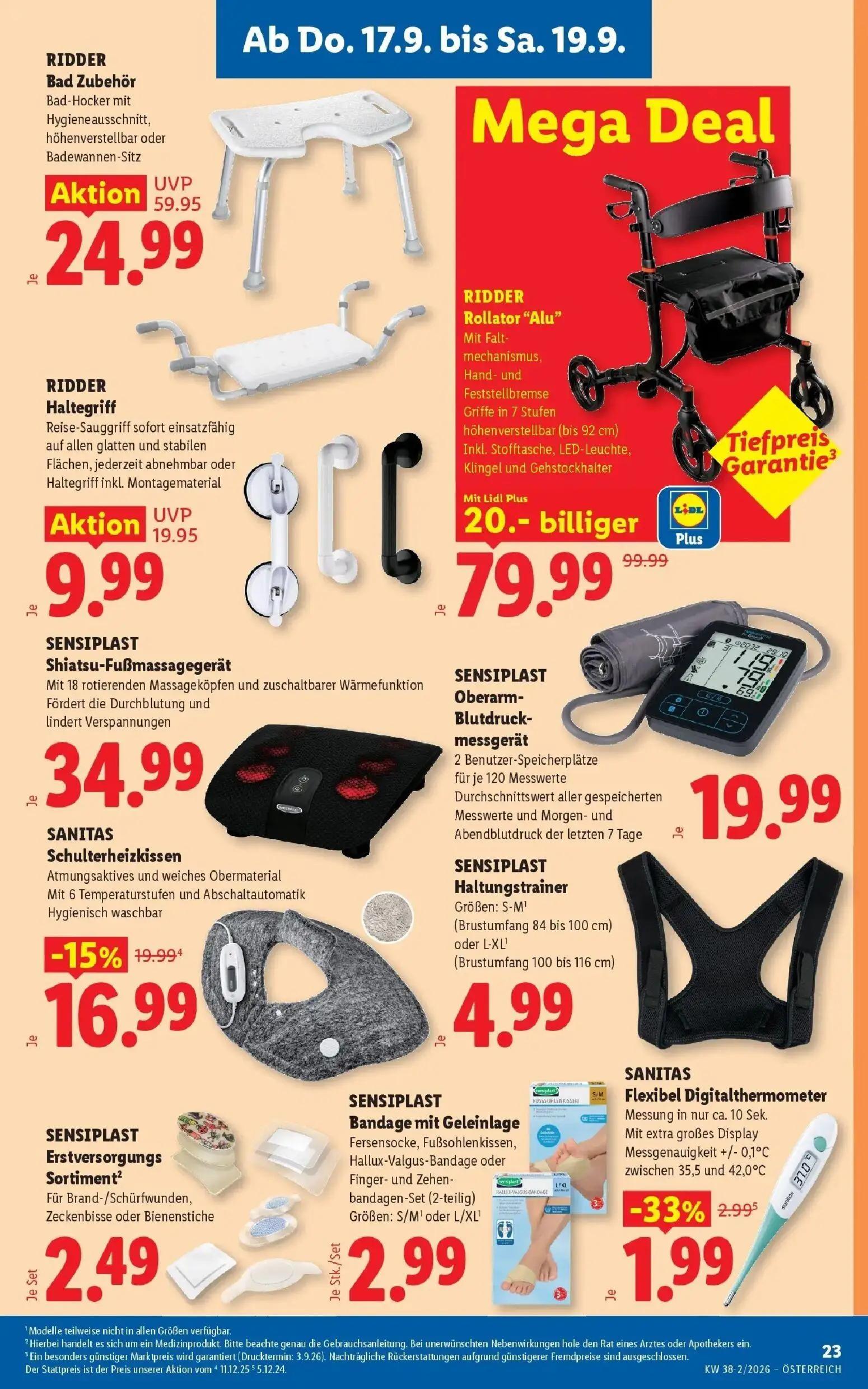 Lidl Prospekt, Seite 27 von 54 — Bad Zubehör Bad-Hocker, Rollator "Alu", Haltegriff