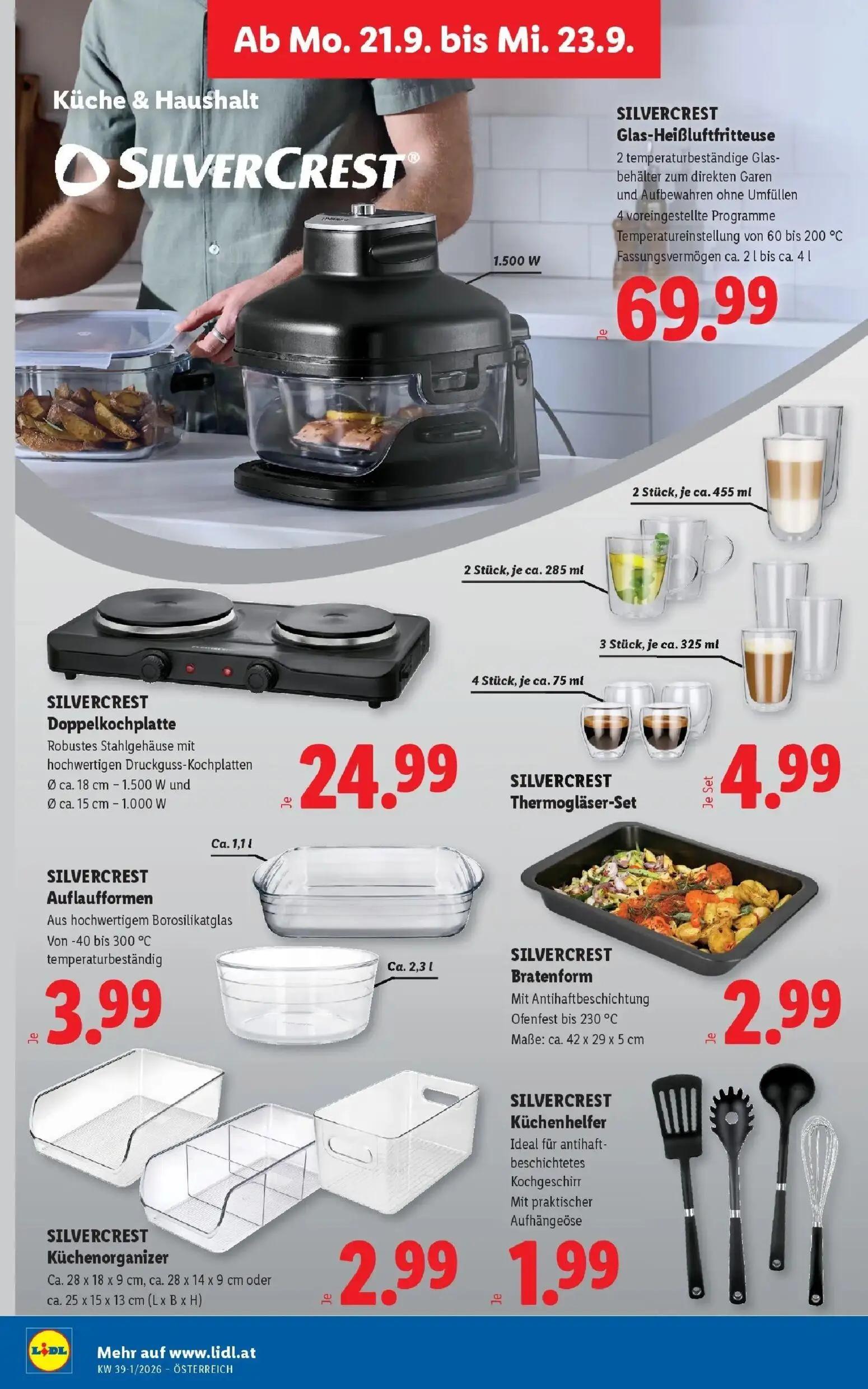 Lidl Prospekt, Seite 31 von 54 — SILVERCREST Glas-Heißluftfritteuse, SILVERCREST Thermogläser-Set, SILVERCREST Bratenform