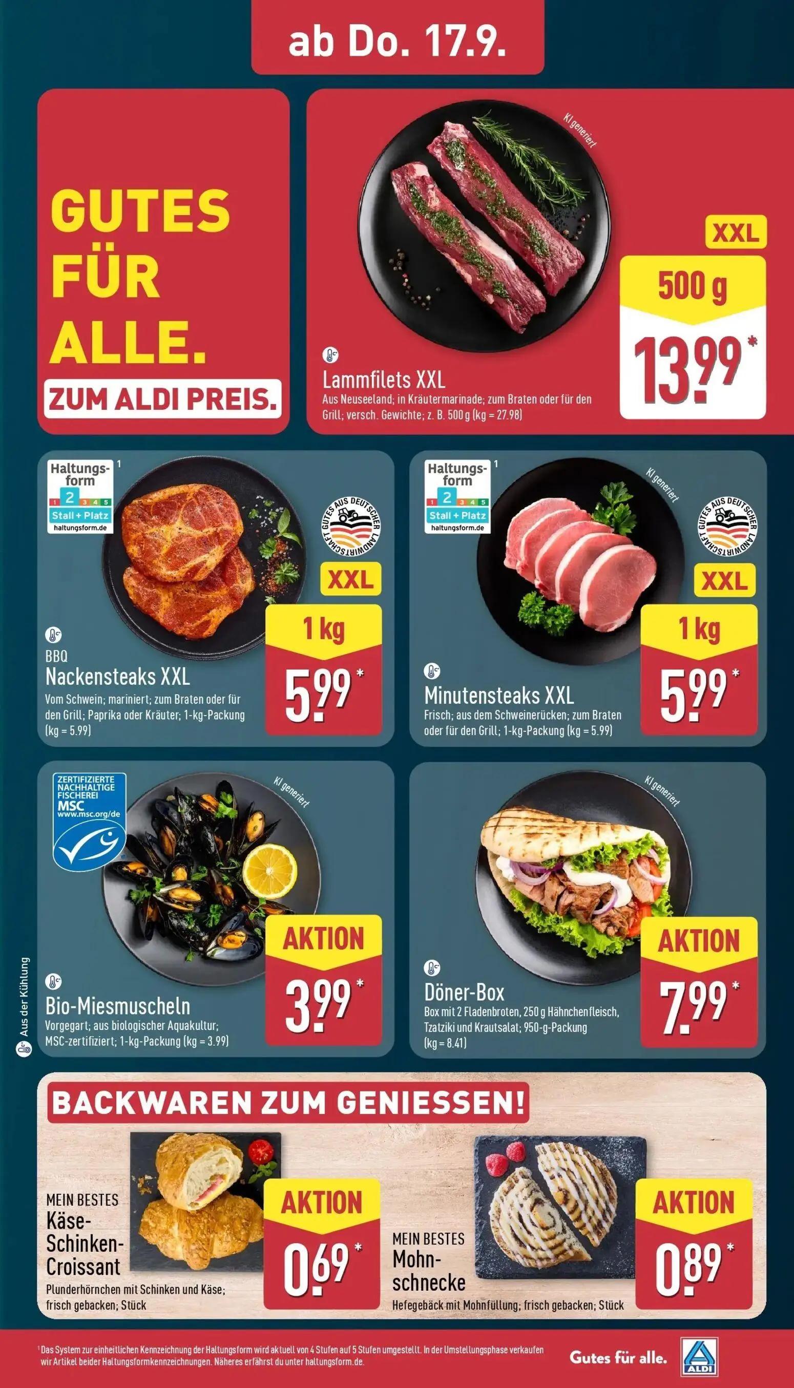 Aldi Nord Prospekt, Seite 31 von 45 — Lammfilets XXL, BBQ Nackensteaks XXL, Minutensteaks XXL