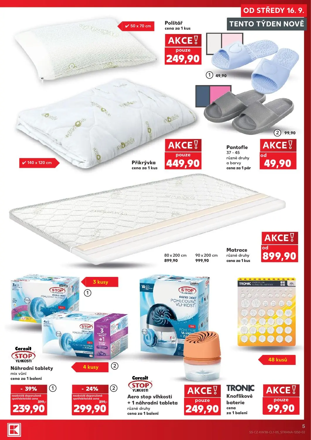 Kaufland leták, strana 5 z 18 — Ceresit Náhradní tablety, Matrace, Ceresit Náhradní tablety