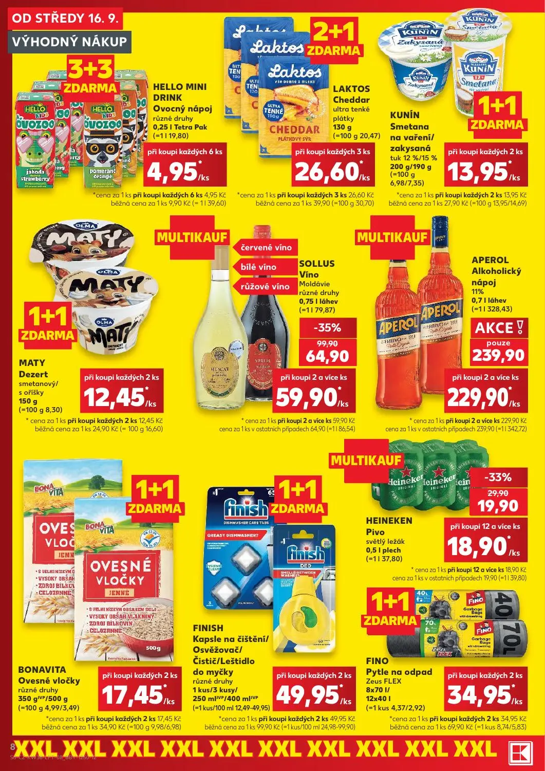 Kaufland leták, strana 8 z 56 — FINISH Kapsle na čištění/Osvěžovač/Čistič/Leštidlo do myčky, SOLLUS Víno Moldávie, FINO Pytl…