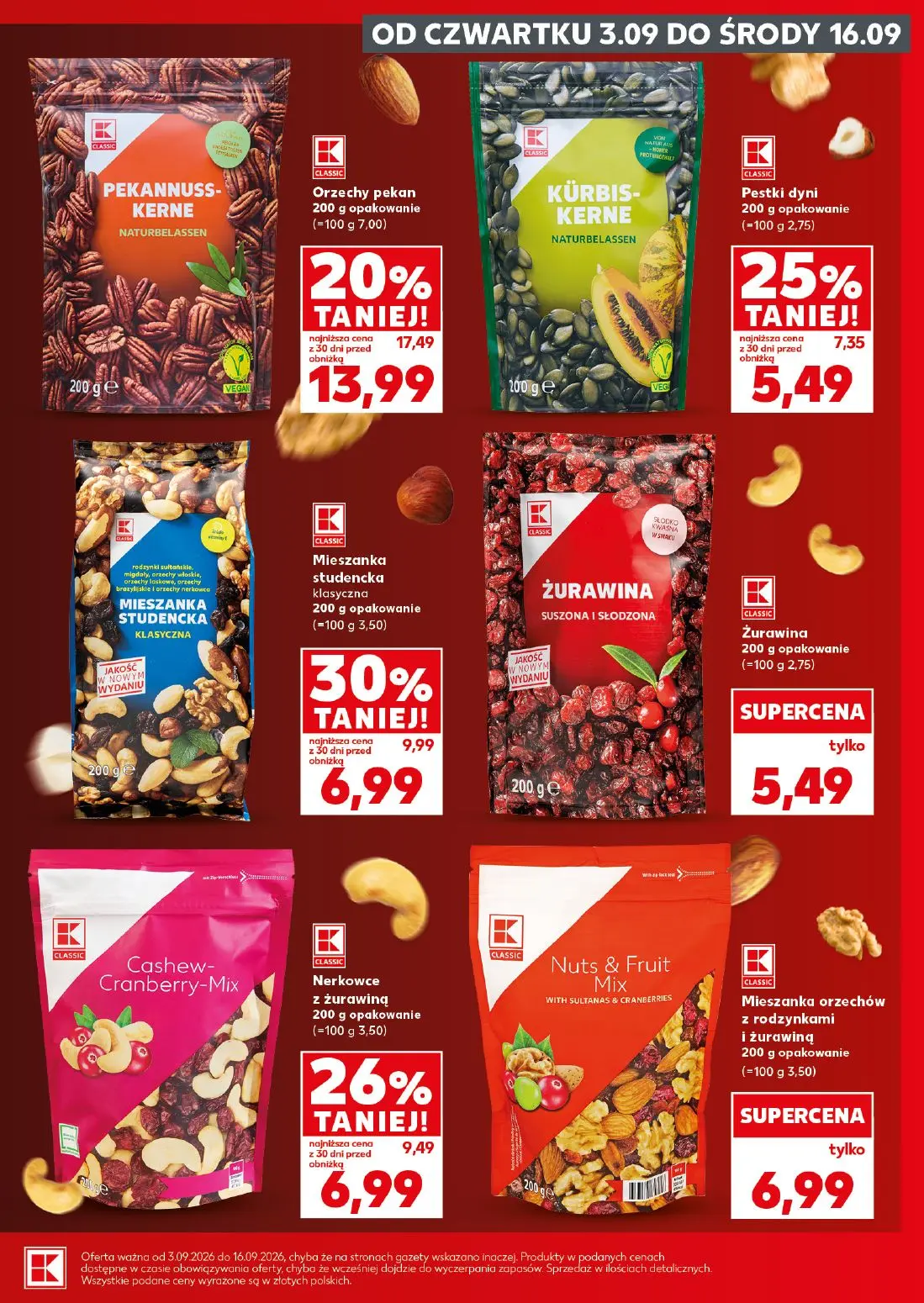 Kaufland gazetka, strona 15 z 28 — Mieszanka studencka klasyczna, Żurawina, Mieszanka orzechów z rodzynkami i żurawiną
