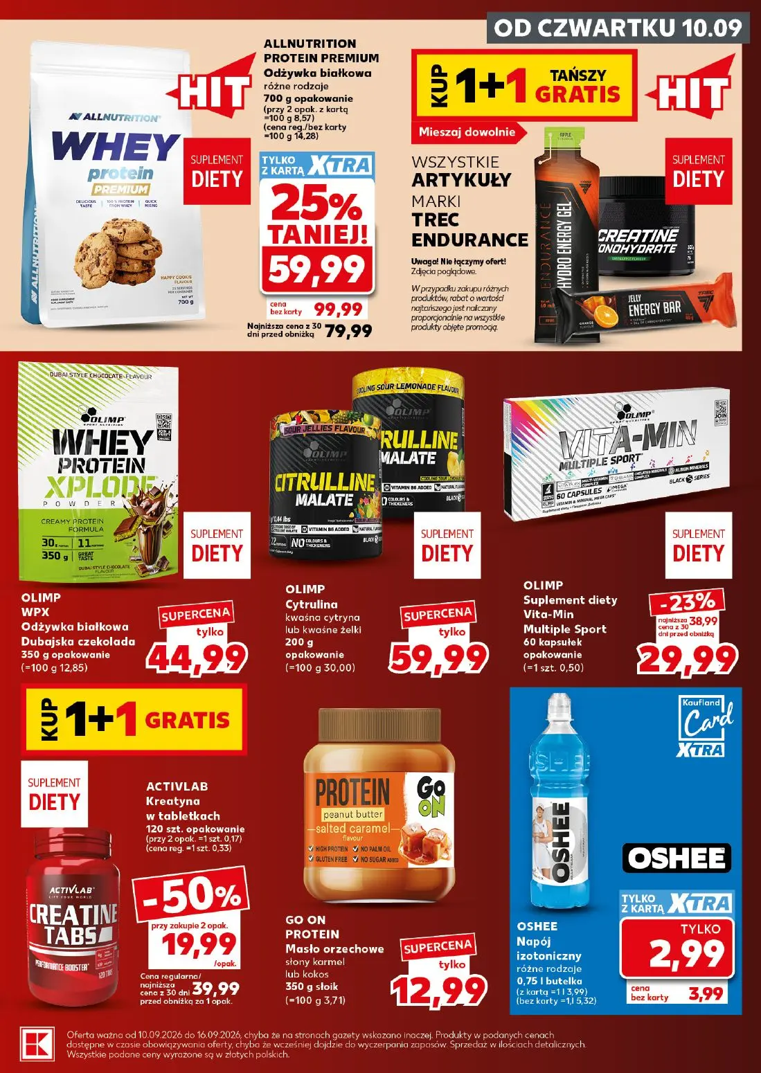 Kaufland gazetka, strona 21 z 28 — ALLNUTRITION PROTEIN PREMIUM Odżywka białkowa różne rodzaje, ACTIVLAB Kreatyna w tabletka…