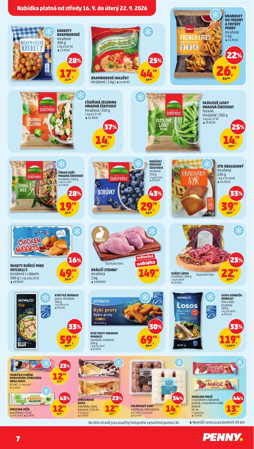 PENNY leták, strana 7 z 40 — LOSOS GORBUŠA NOWACO, RYBÍ FILÉ NOWACO, RYBÍ PRSTY PREMIUM NOWACO