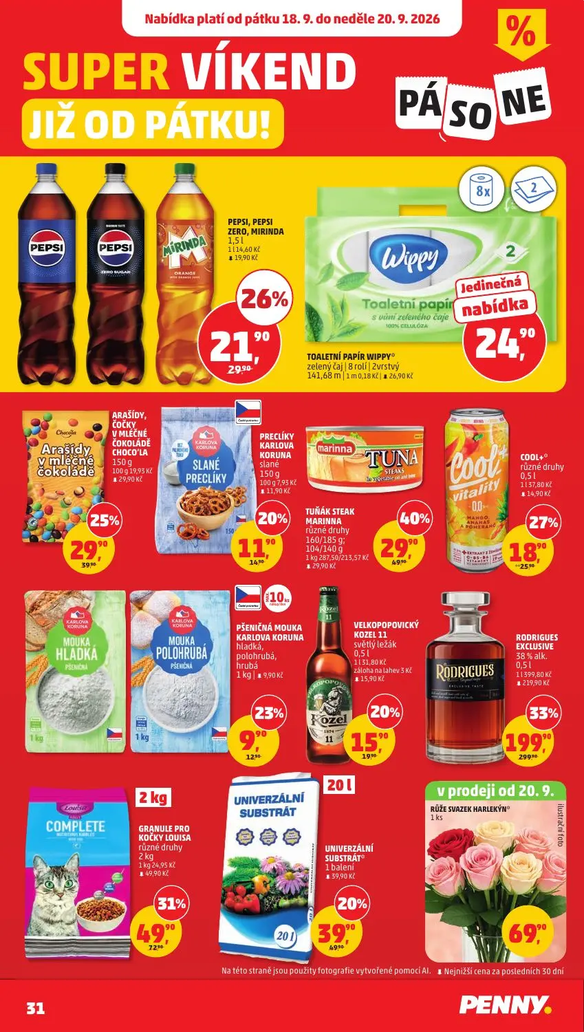 PENNY leták, strana 31 z 40 — RODRIGUES EXCLUSIVE 38% alk., GRANULE PRO KOČKY LOUISA různé druhy, TUŇÁK STEAK MARINNA různé …