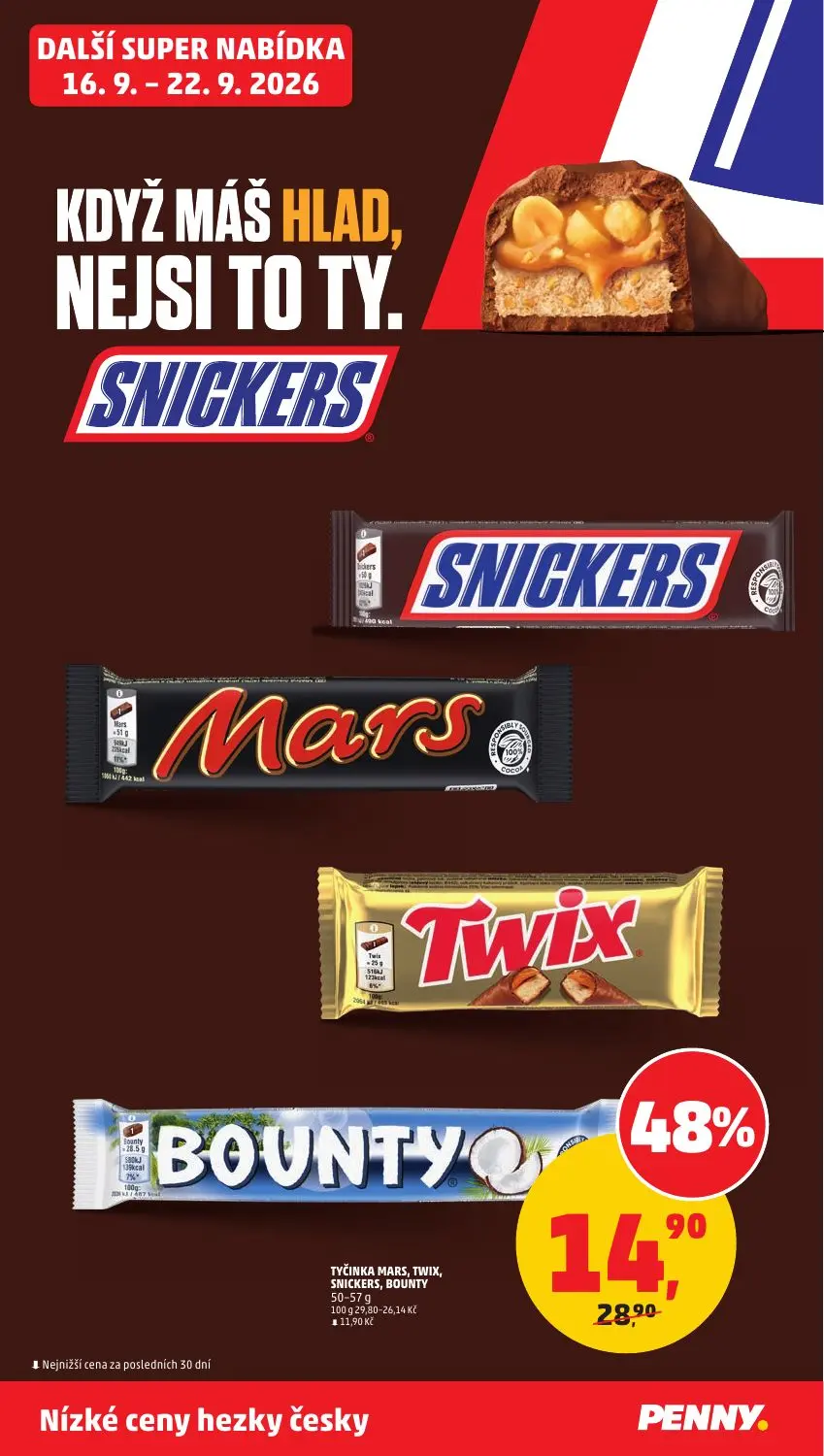 PENNY leták, strana 35 z 40 — TYČINKA MARS, TWIX, SNICKERS, BOUNTY