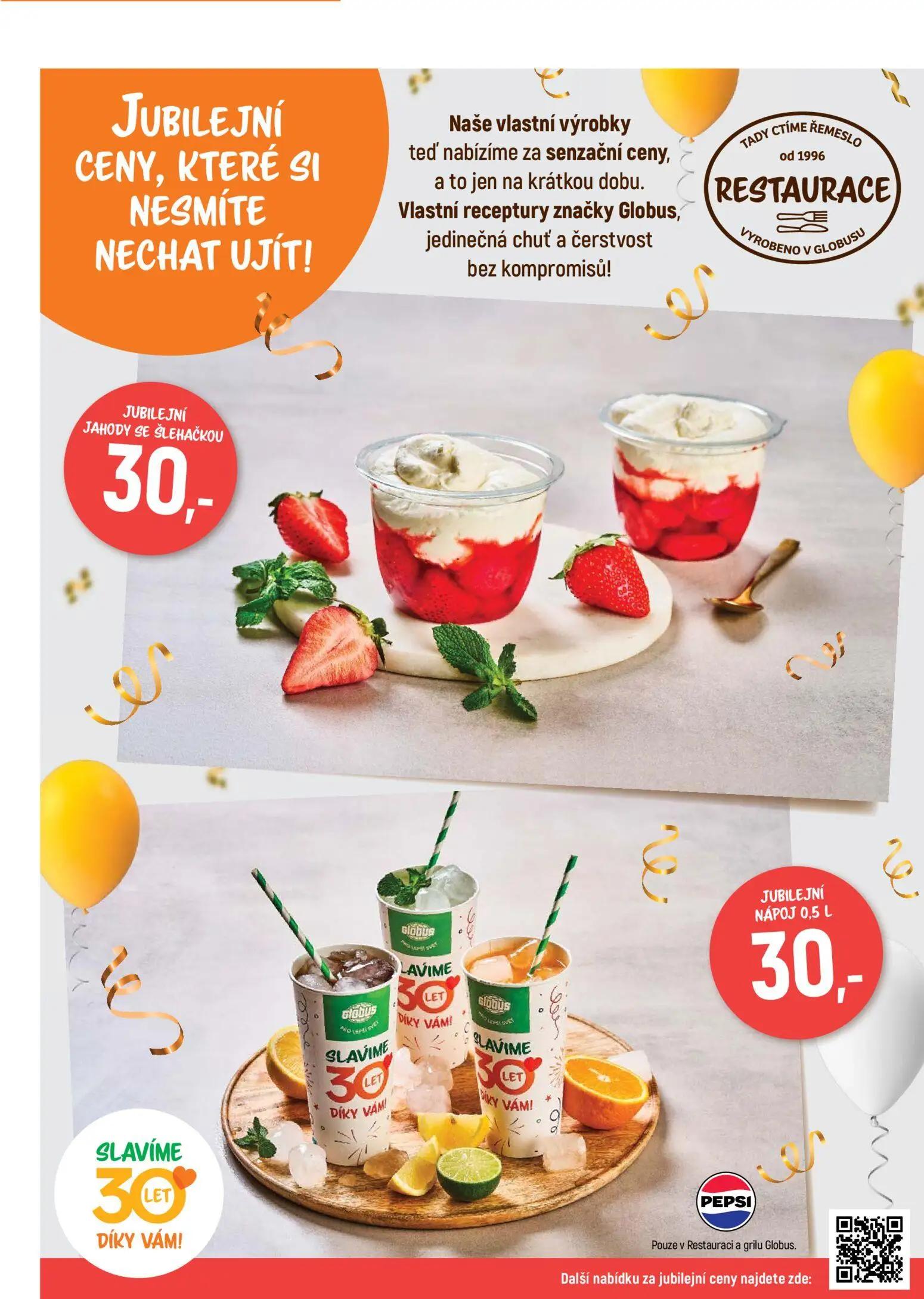 GLOBUS leták, strana 8 z 43 — JAHODY SE ŠLEHAČKOU, NÁPOJ
