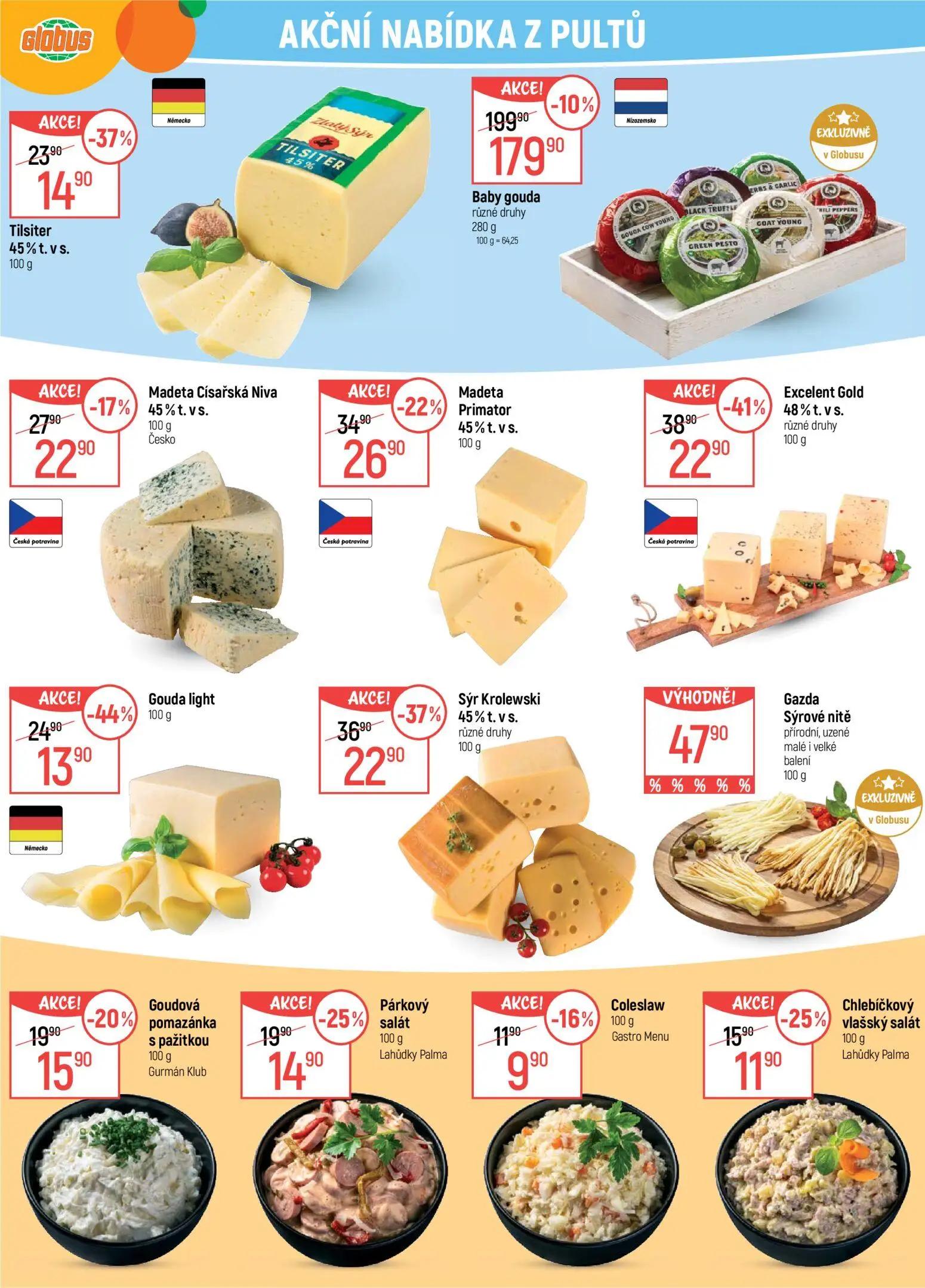 GLOBUS leták, strana 14 z 43 — Baby gouda, Excelent Gold, Sýr Krolewski