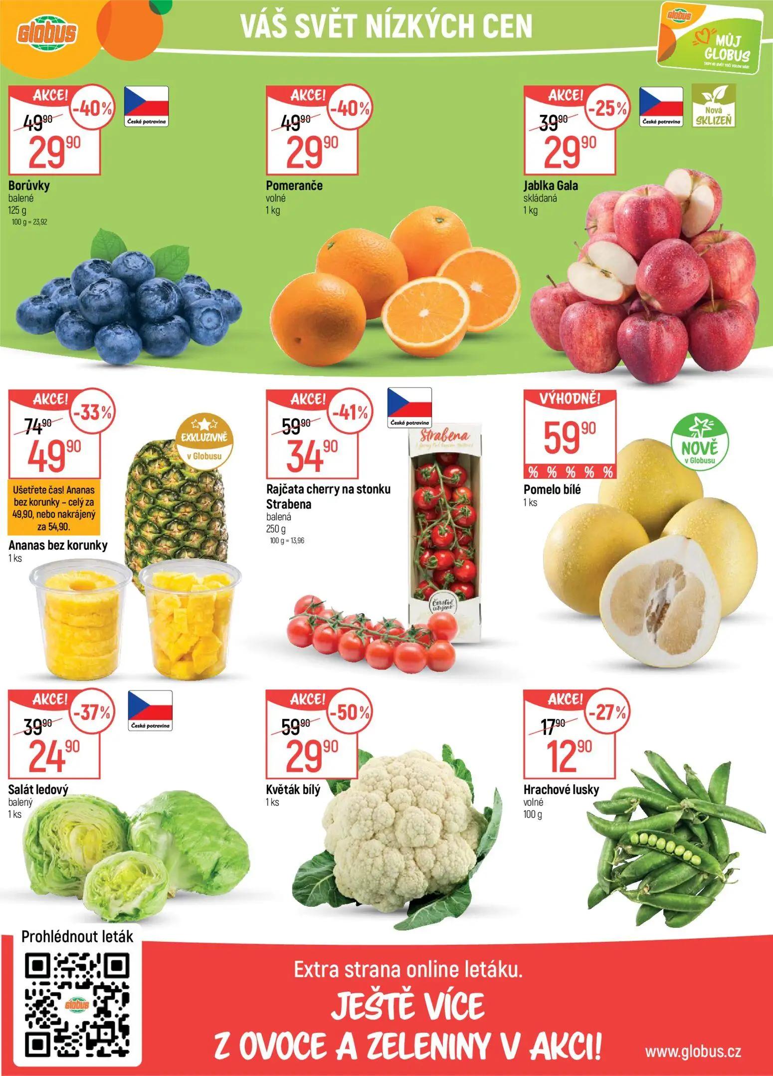 GLOBUS leták, strana 16 z 43 — Květák bílý, Ananas bez korunky, Rajčata cherry na stonku Strabena