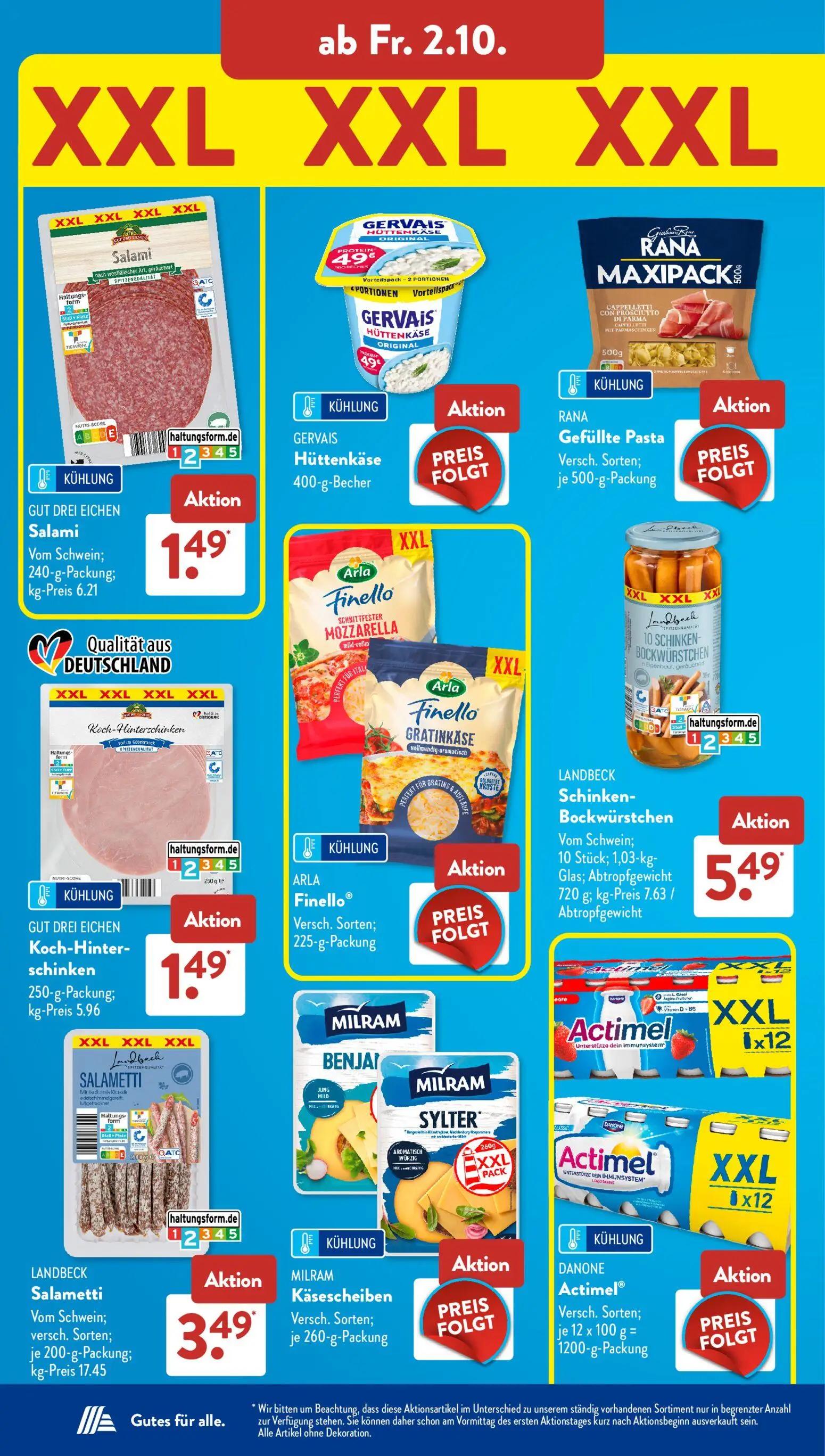 Aldi Süd Prospekt, Seite 12 von 23 — GUT DREI EICHEN Salami, GUT DREI EICHEN Koch-Hinter-schinken, LANDBECK Schinken-Bockwür…
