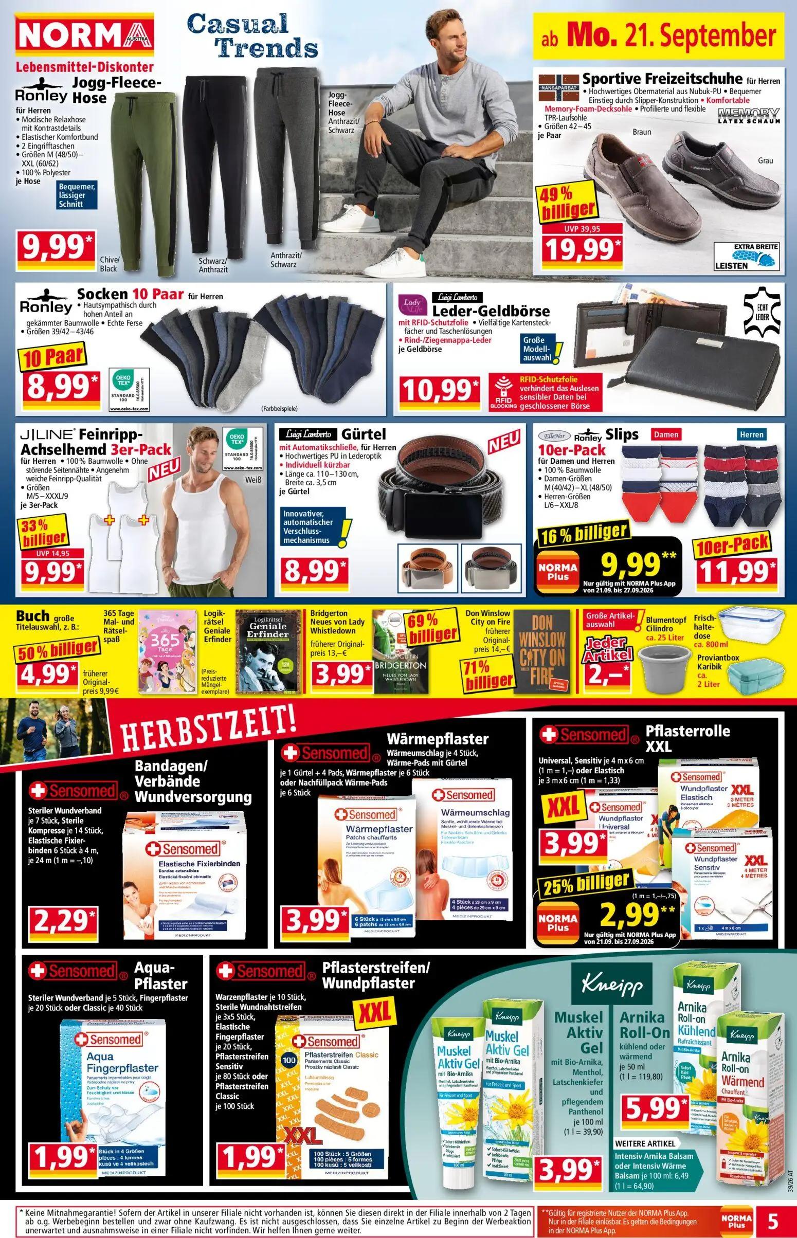 Norma Prospekt, Seite 5 von 18 — Sportive Freizeitschuhe, Don Winslow City on Fire, Bridgerton Neues von Lady Whistledown