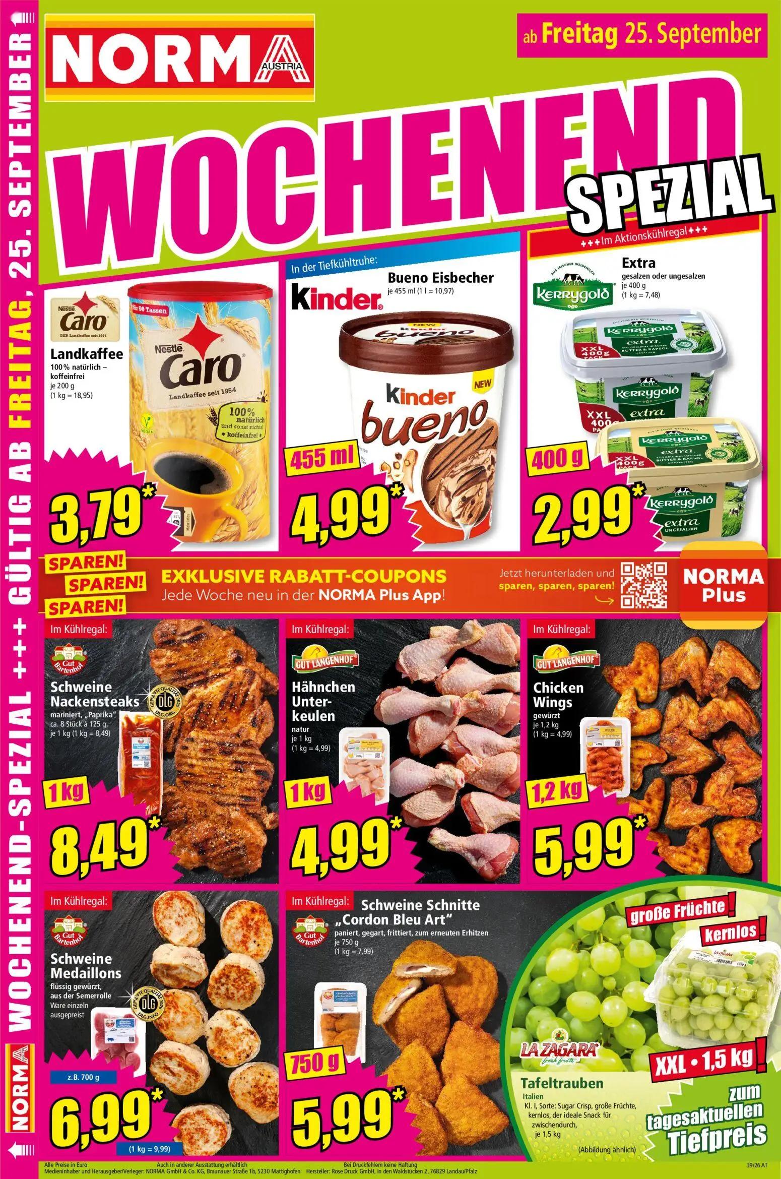 Norma Prospekt, Seite 16 von 18 — Landkaffee, Bueno Eisbecher, Extra