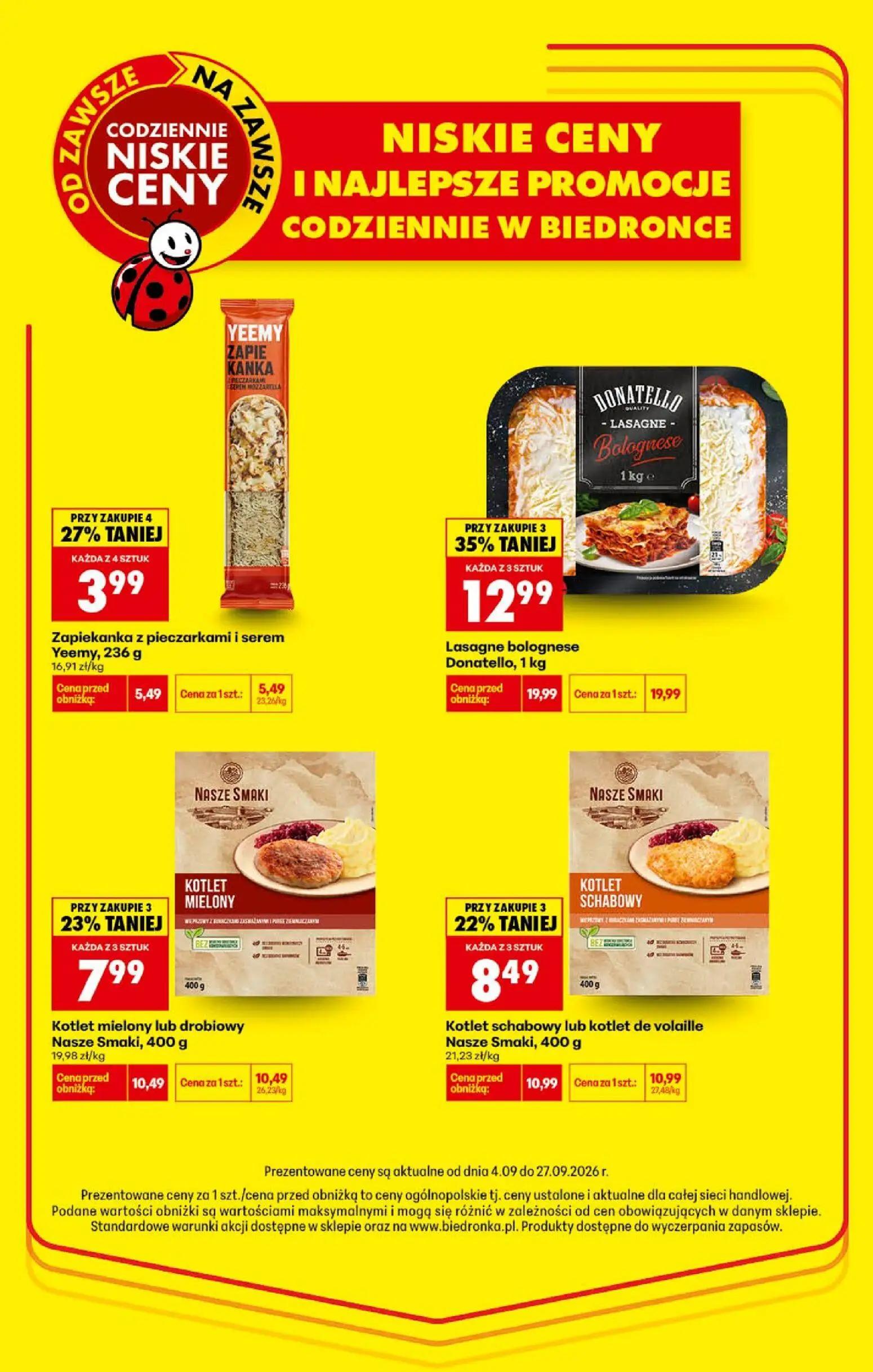 Biedronka gazetka, strona 3 z 99 — Lasagne bolognese Donatello, Kotlet mielony lub drobiowy Nasze Smaki, Kotlet schabowy lub…