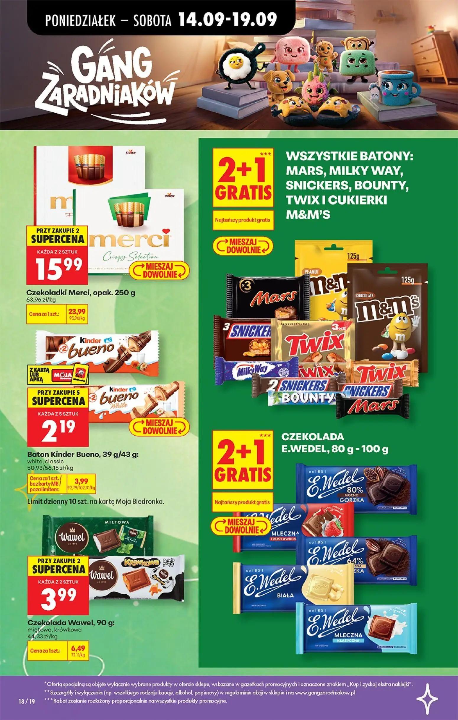 Biedronka gazetka, strona 24 z 99 — Czekoladki Merci, Czekolada Wawel, Baton Kinder Bueno