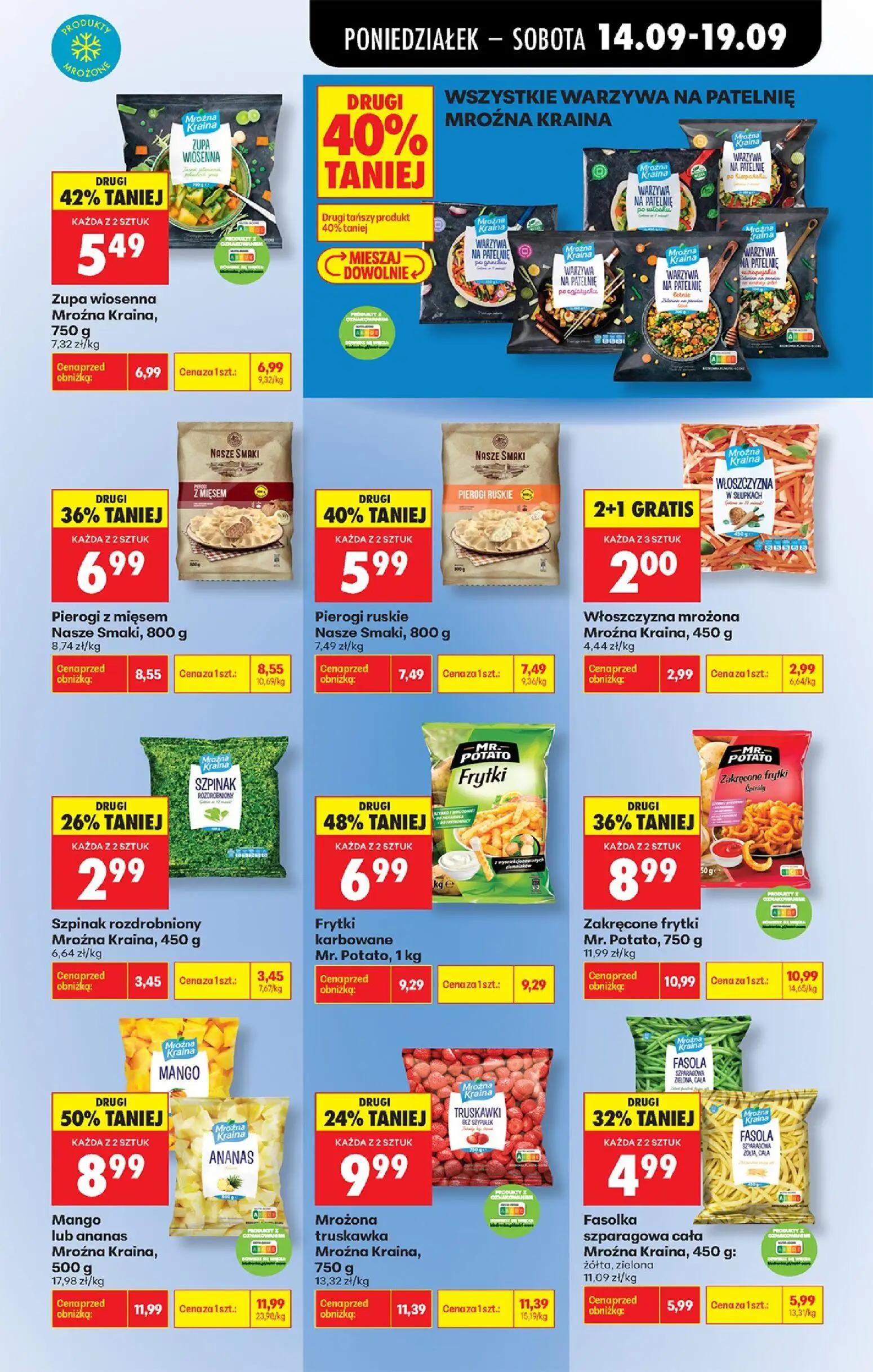Biedronka gazetka, strona 61 z 99 — Mango lub ananas Mrożna Kraina, Frytki karbowane Mr. Potato, Zakręcone frytki Mr. Potato
