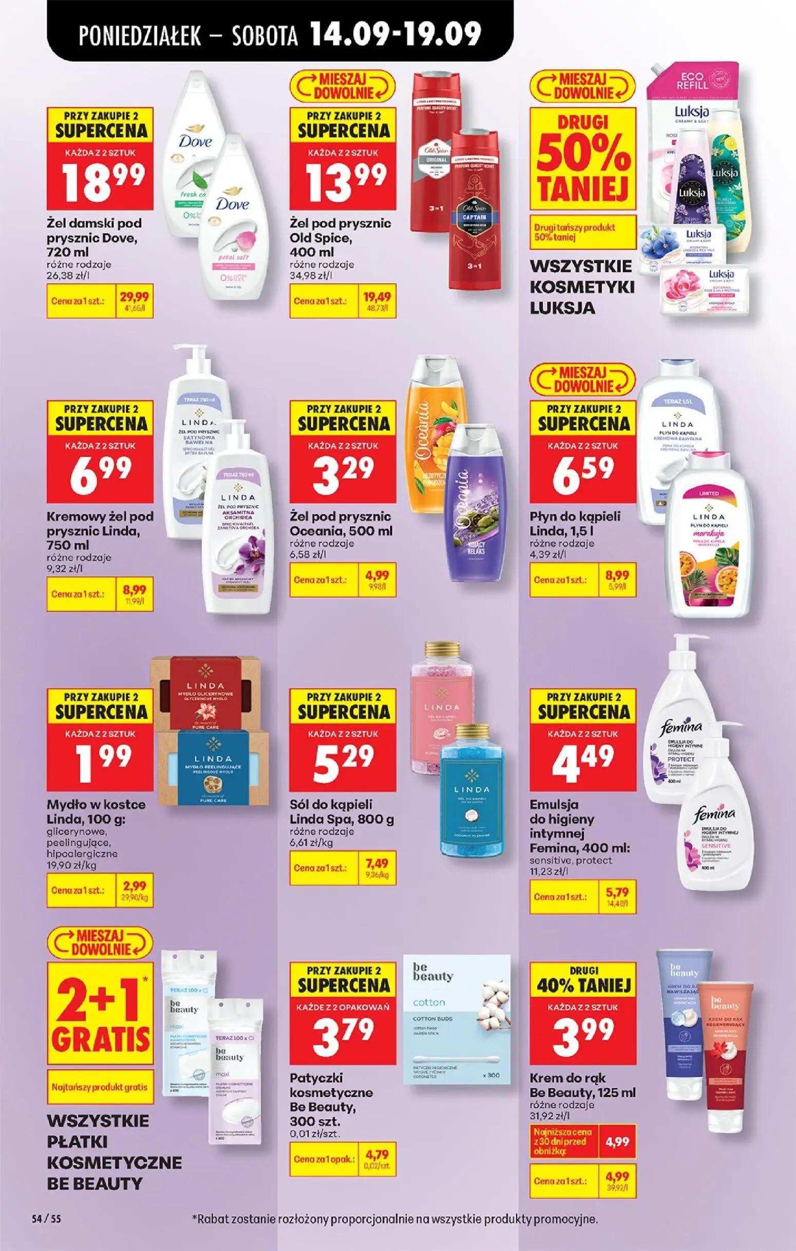 Biedronka gazetka, strona 80 z 99 — Żel damski pod prysznic Dove, Żel pod prysznic Old Spice, Płyn do kąpieli Linda