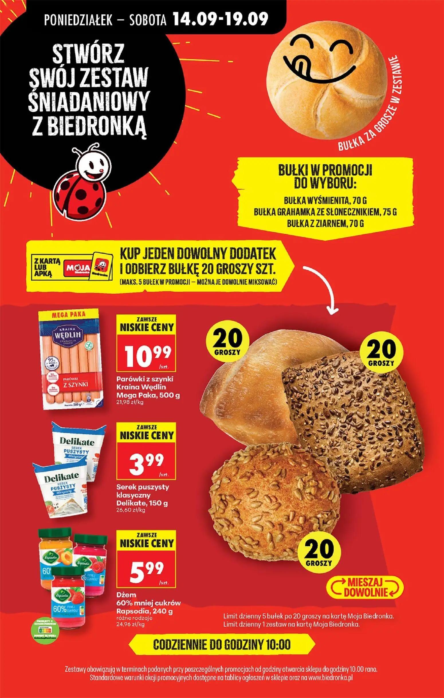Biedronka gazetka, strona 96 z 99 — Parówki z szynki Kraina Wędlin Mega Paka, Serek puszysty klasyczny Delikate, Dżem 60% mn…