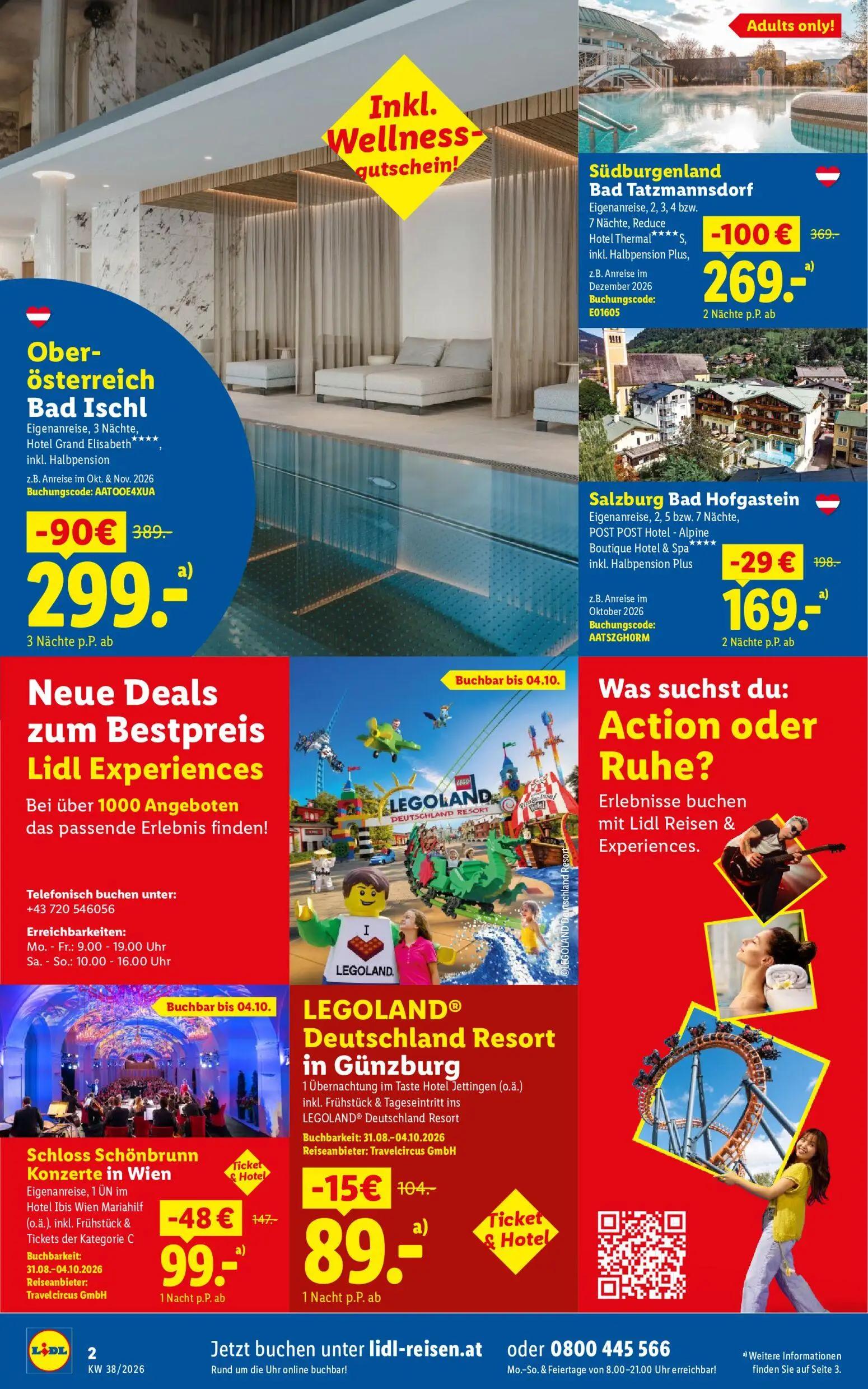 Lidl Prospekt, Seite 2 von 4 — Bad Tatzmannsdorf, Bad Ischl, Schloss Schönbrunn Konzerte in Wien