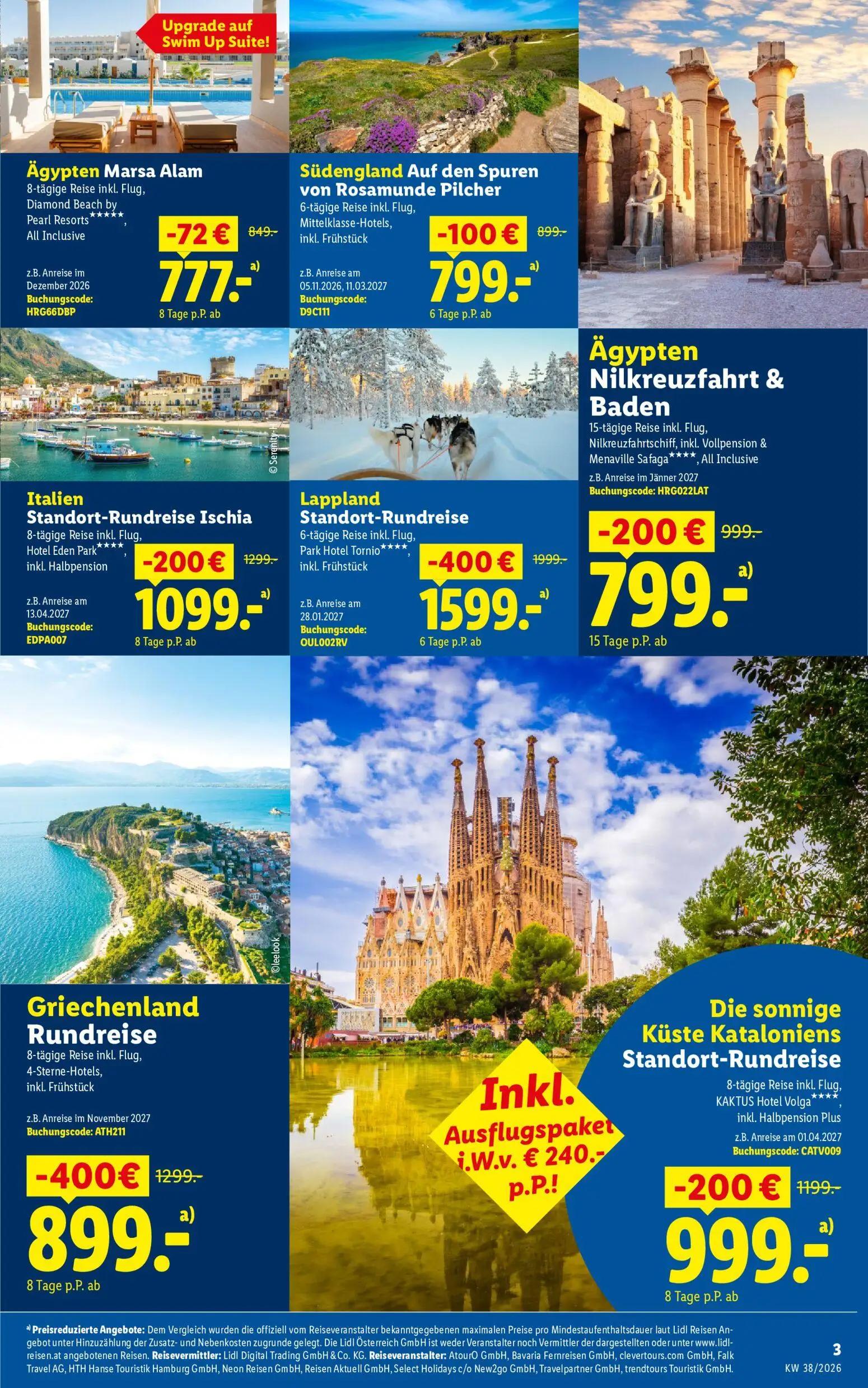 Lidl Prospekt, Seite 3 von 4 — Lappland Standort-Rundreise 6-tägige Reise inkl. Flug, Park Hotel Tornio**** inkl. Frühstück,…