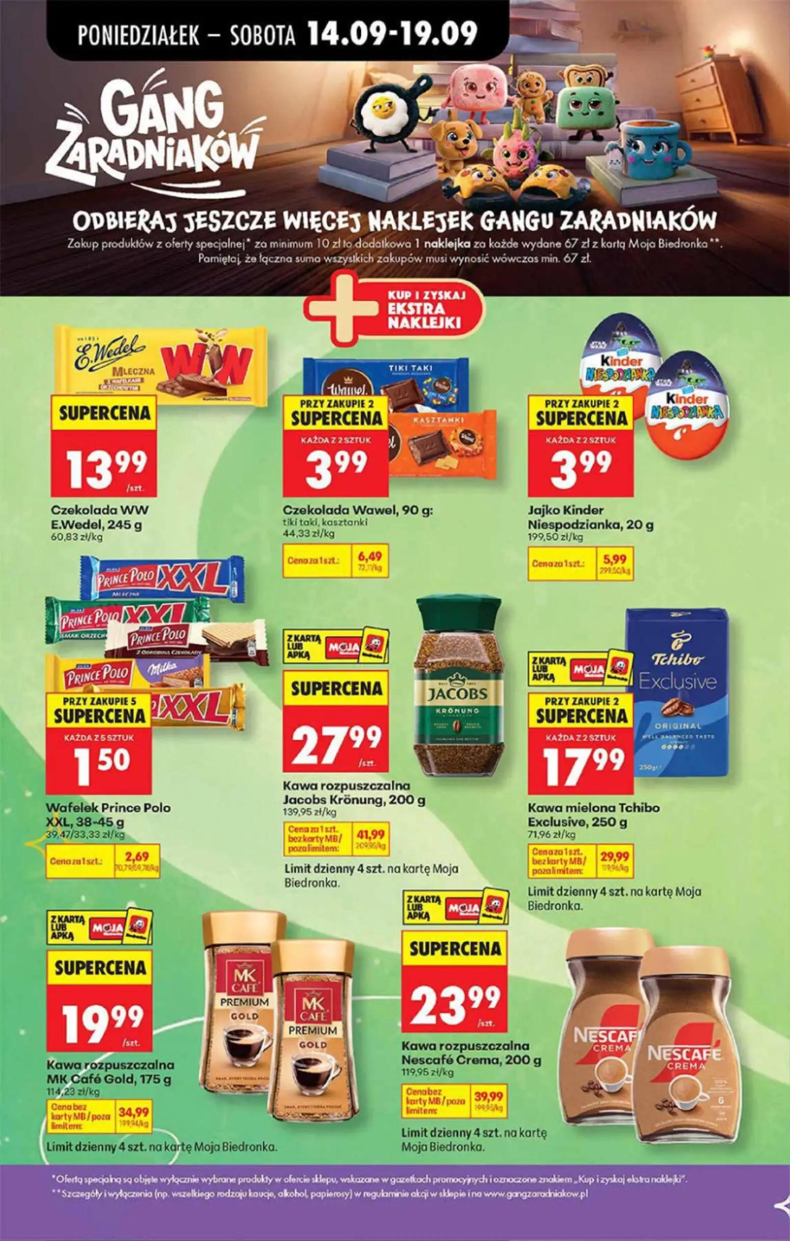 Biedronka gazetka, strona 14 z 16 — Kawa rozpuszczalna Nescafé Crema, Kawa rozpuszczalna MK Café Gold, Kawa rozpuszczalna Ja…