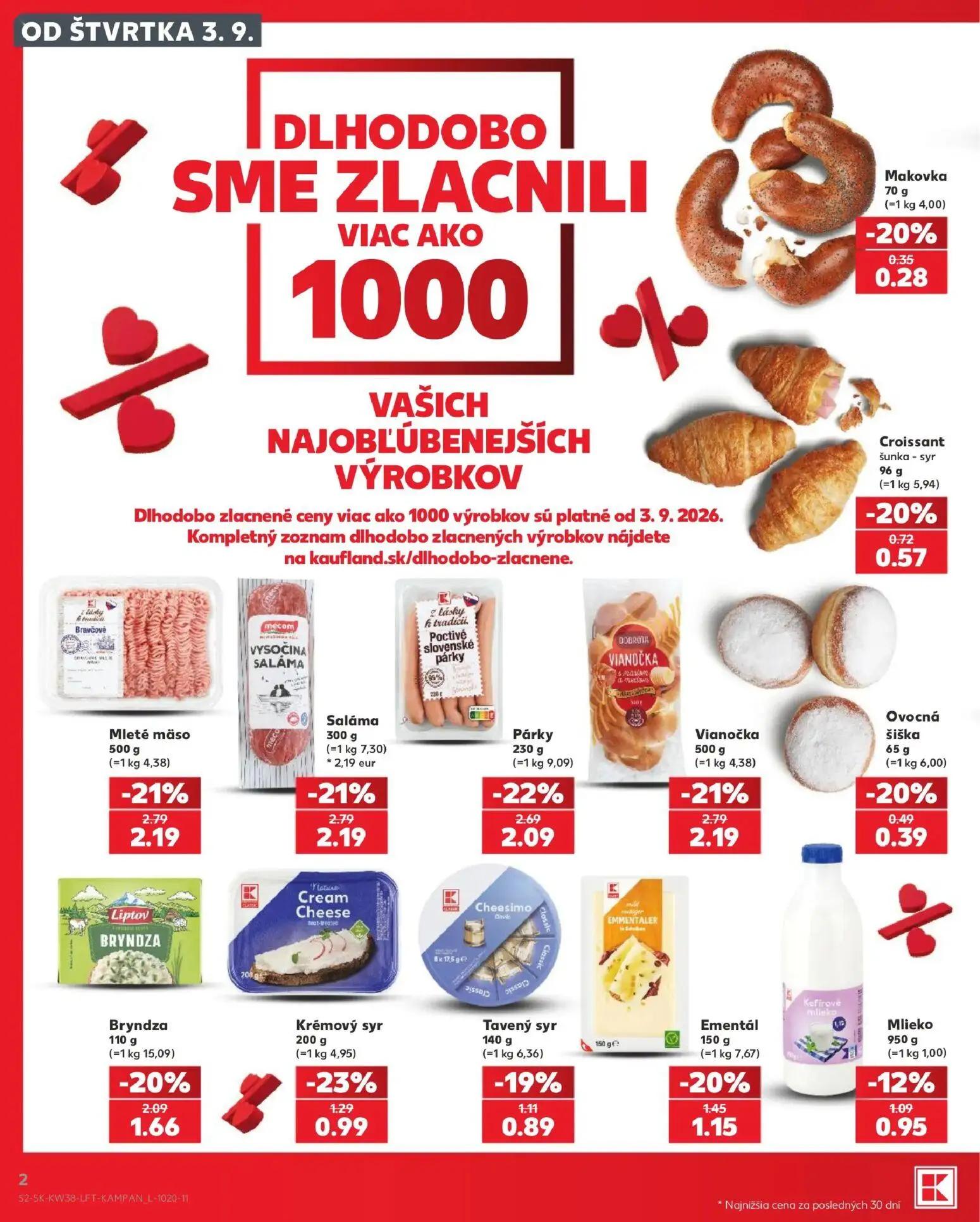 Kaufland leták, strana 2 z 84 — Mleté mäso, Saláma, Párky