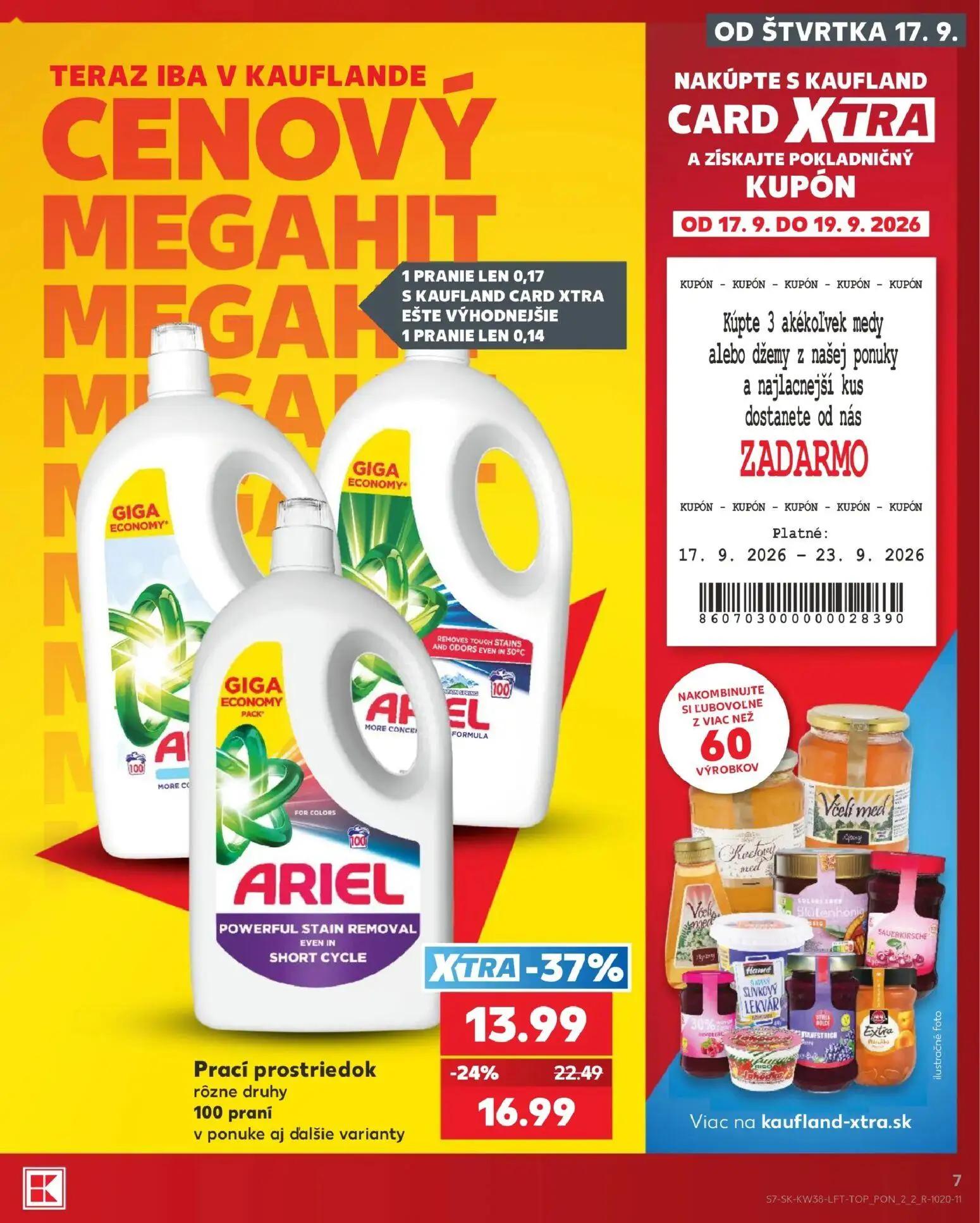 Kaufland leták, strana 7 z 84 — Prací prostriedok Ariel