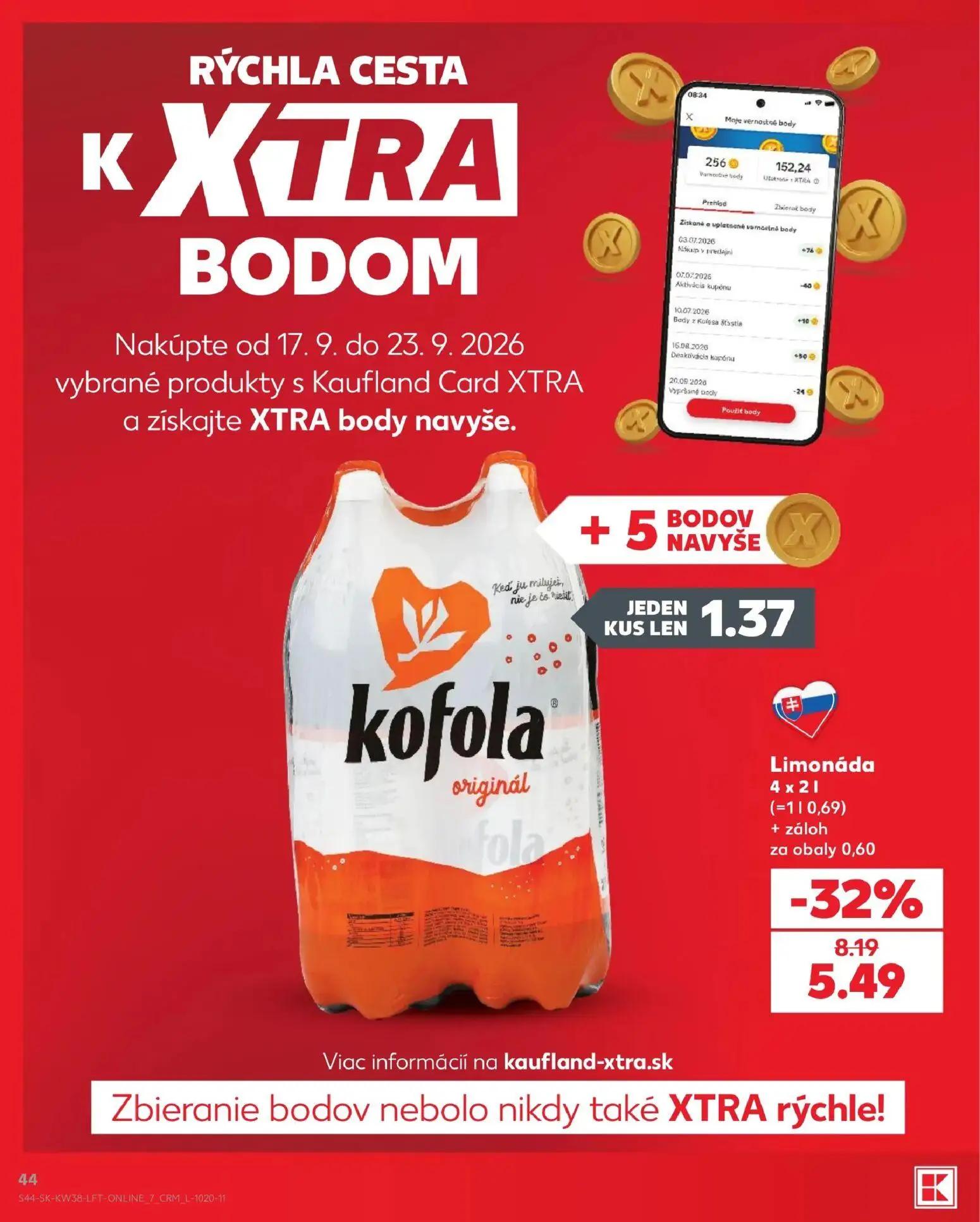 Kaufland leták, strana 44 z 84 — kofola originál