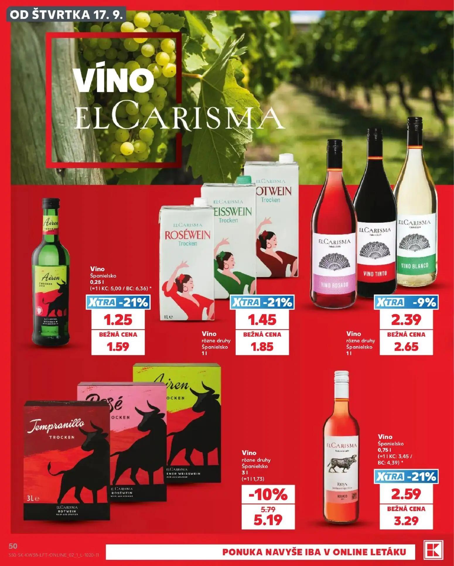 Kaufland leták, strana 50 z 84 — Vino, Vino rôzne druhy, Vino rôzne druhy