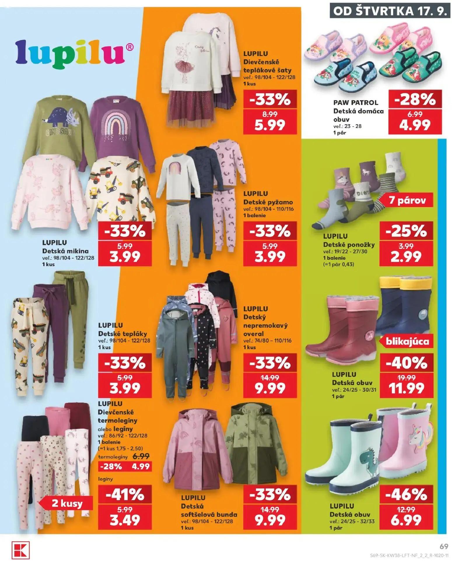 Kaufland leták, strana 69 z 84 — Detská obuv, Detská obuv, Detský nepremokavý overal