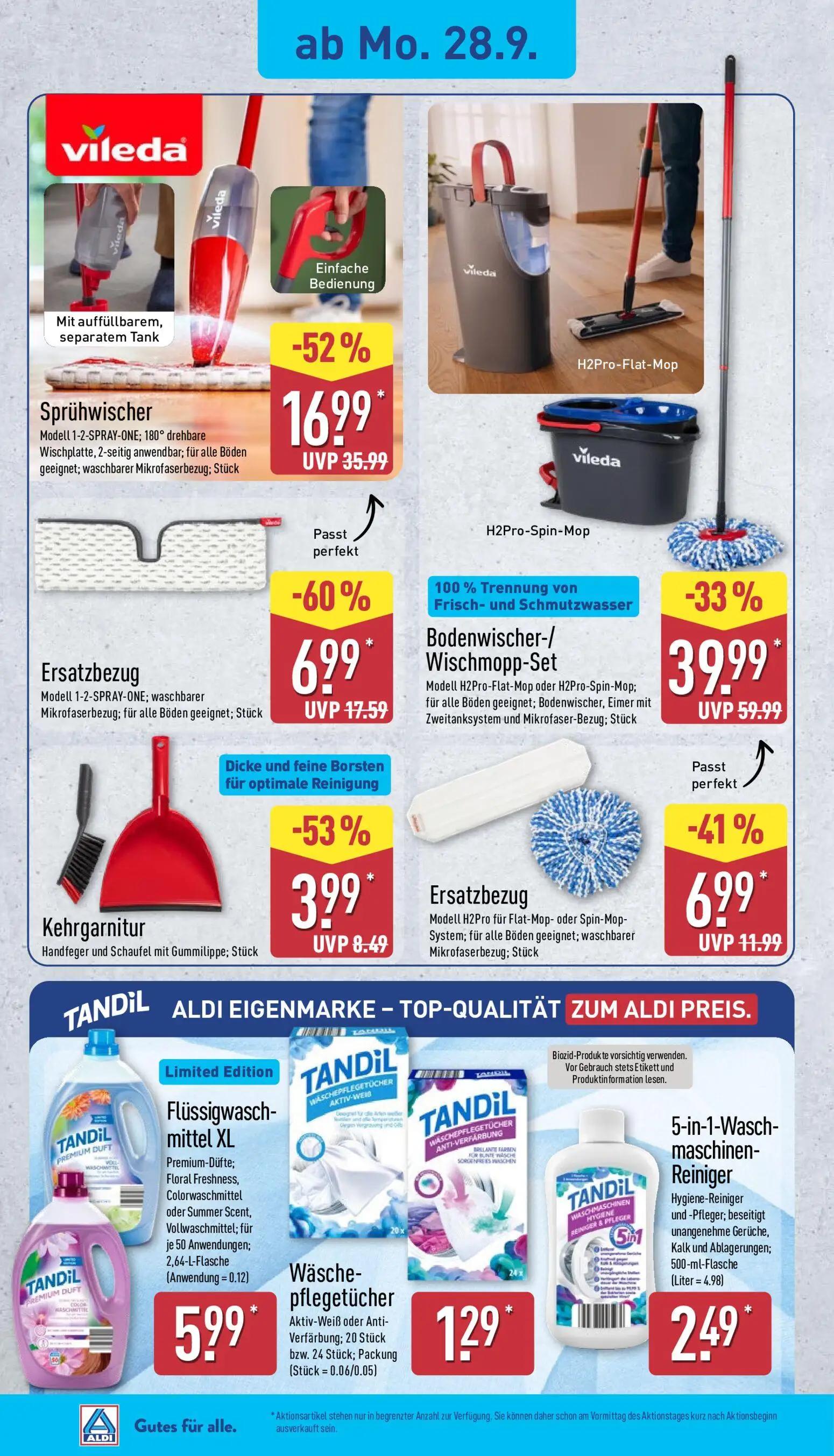 Aldi Nord Prospekt, Seite 3 von 14 — Bodenwischer-/ Wischmopp-Set, Sprühwischer, Ersatzbezug