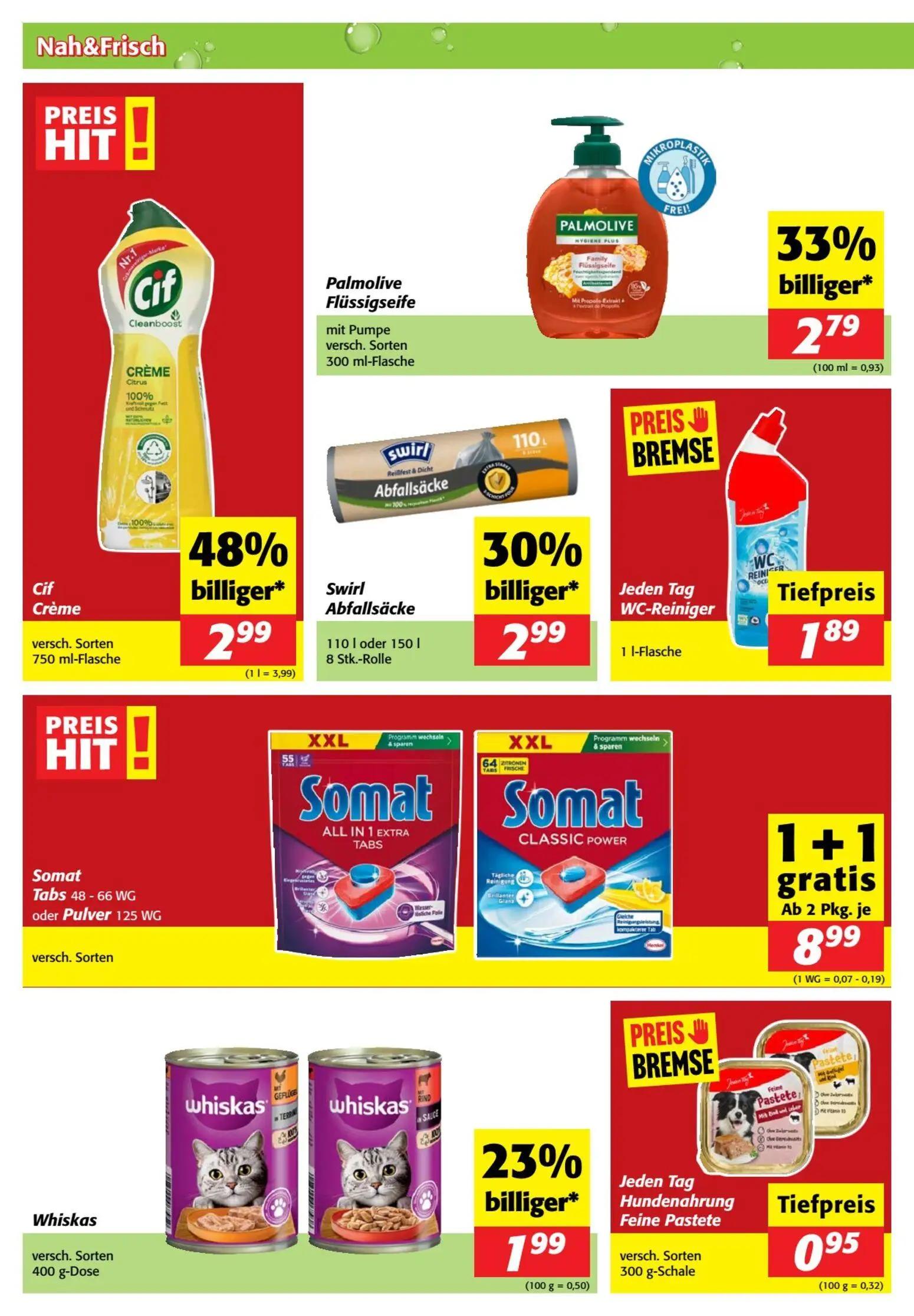 Nah & Frisch Prospekt, Seite 4 von 8 — Cif Crème, Palmolive Flüssigseife, Swirl Abfallsäcke