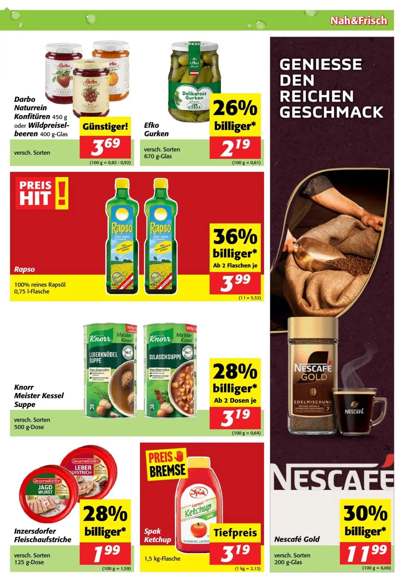 Nah & Frisch Prospekt, Seite 5 von 8 — Nescafé Gold, Rapso 100% reines Rapsöl, Knorr Meister Kessel Suppe