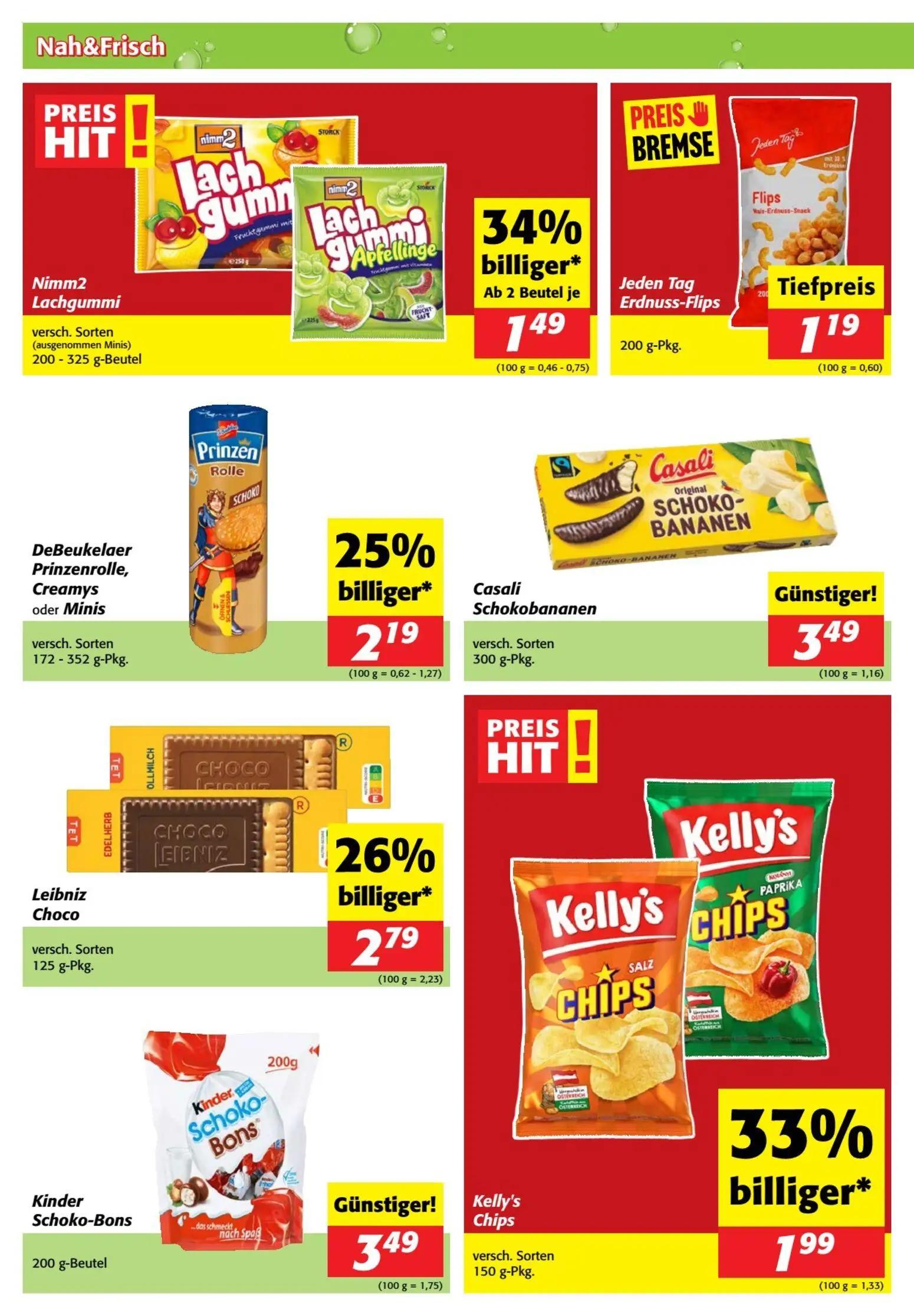Nah & Frisch Prospekt, Seite 6 von 8 — Leibniz Choco, Kelly's Chips, Nimm2 Lachgummi
