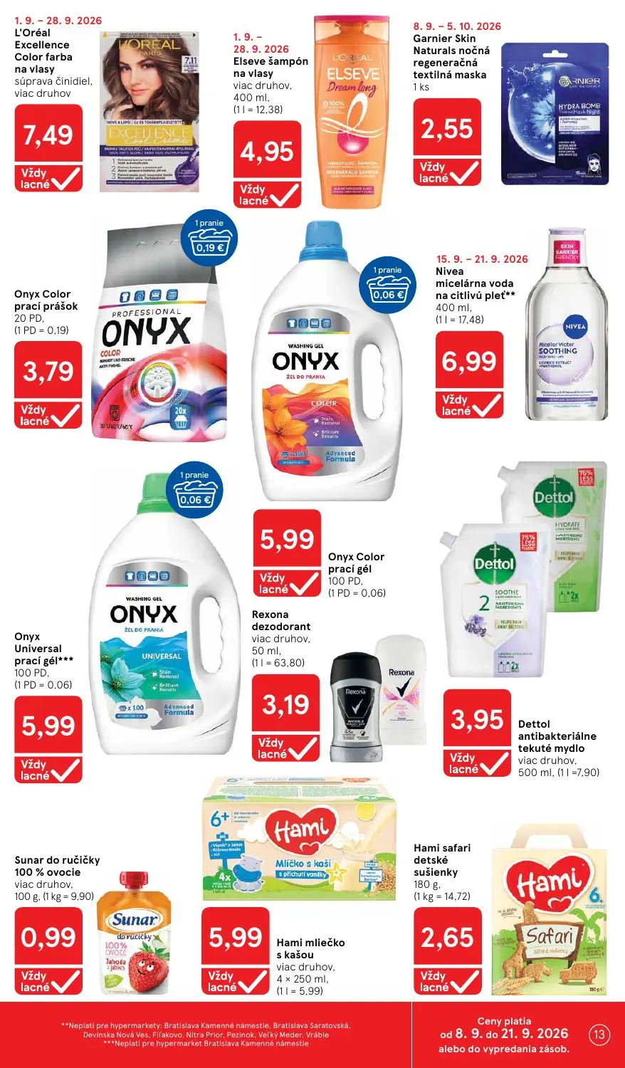 Tesco leták, strana 13 z 42 — L'Oréal Excellence Color farba na vlasy súprava činidiel, viac druhov, Elseve šampón na vlasy …