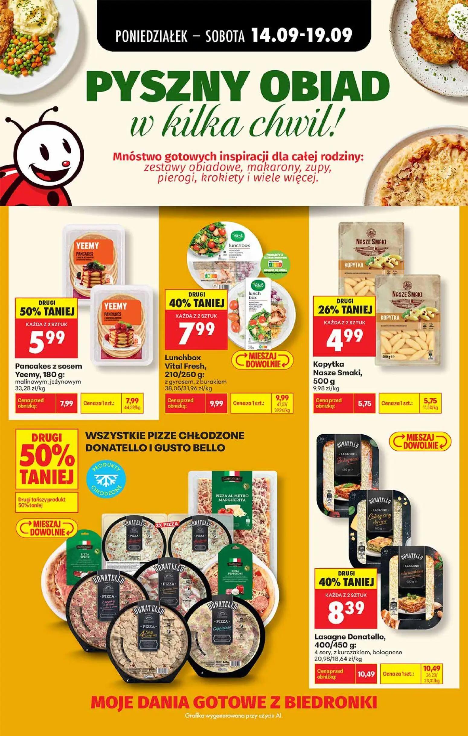 Biedronka gazetka, strona 2 z 2 — Lasagne Donatello, Pancakes z sosem Yeemy, Lunchbox Vital Fresh