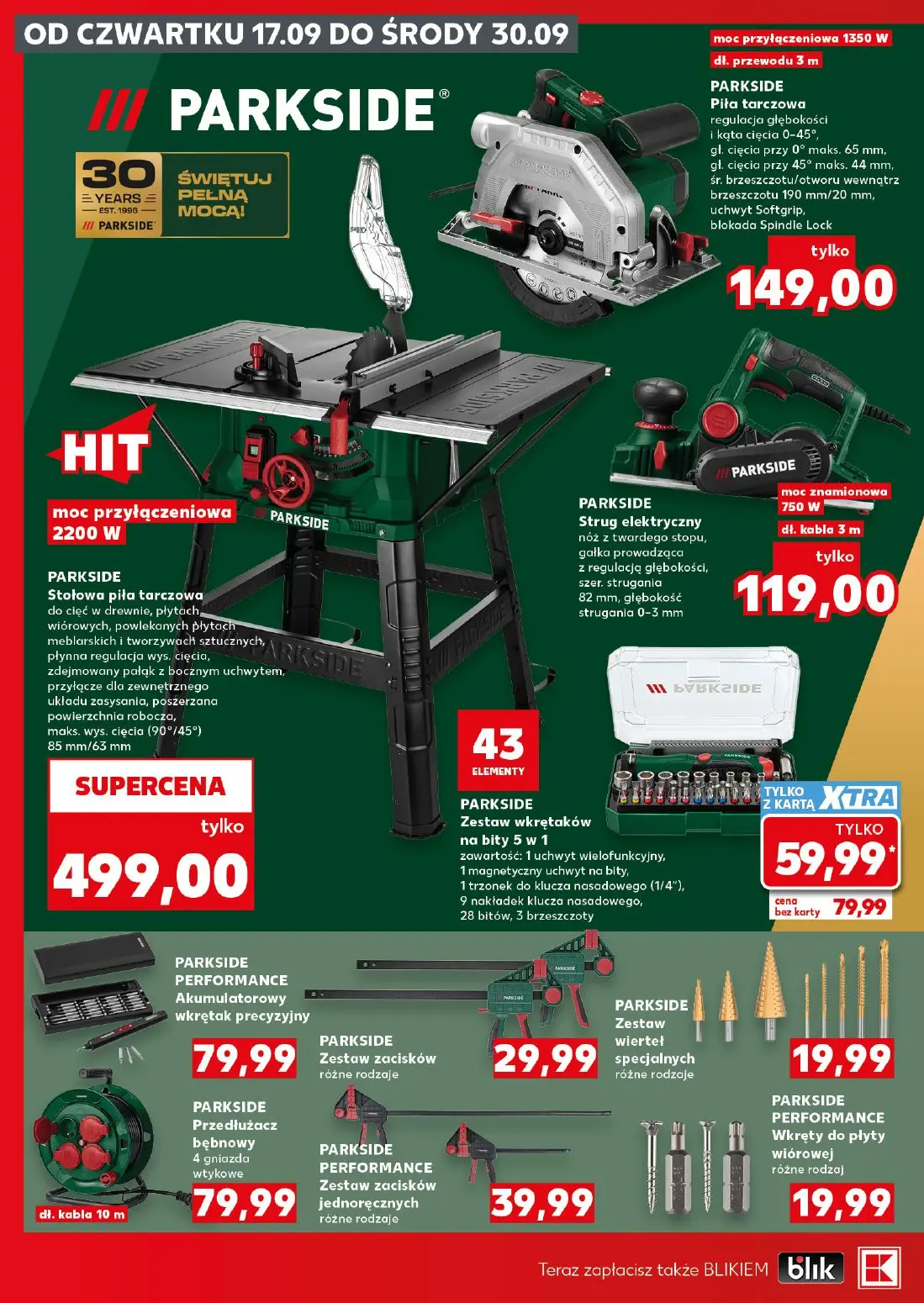 Kaufland gazetka, strona 4 z 16 — PARKSIDE Zestaw wkrętaków na bity 5 w 1, PARKSIDE Piła tarczowa, PARKSIDE Strug elektryczny