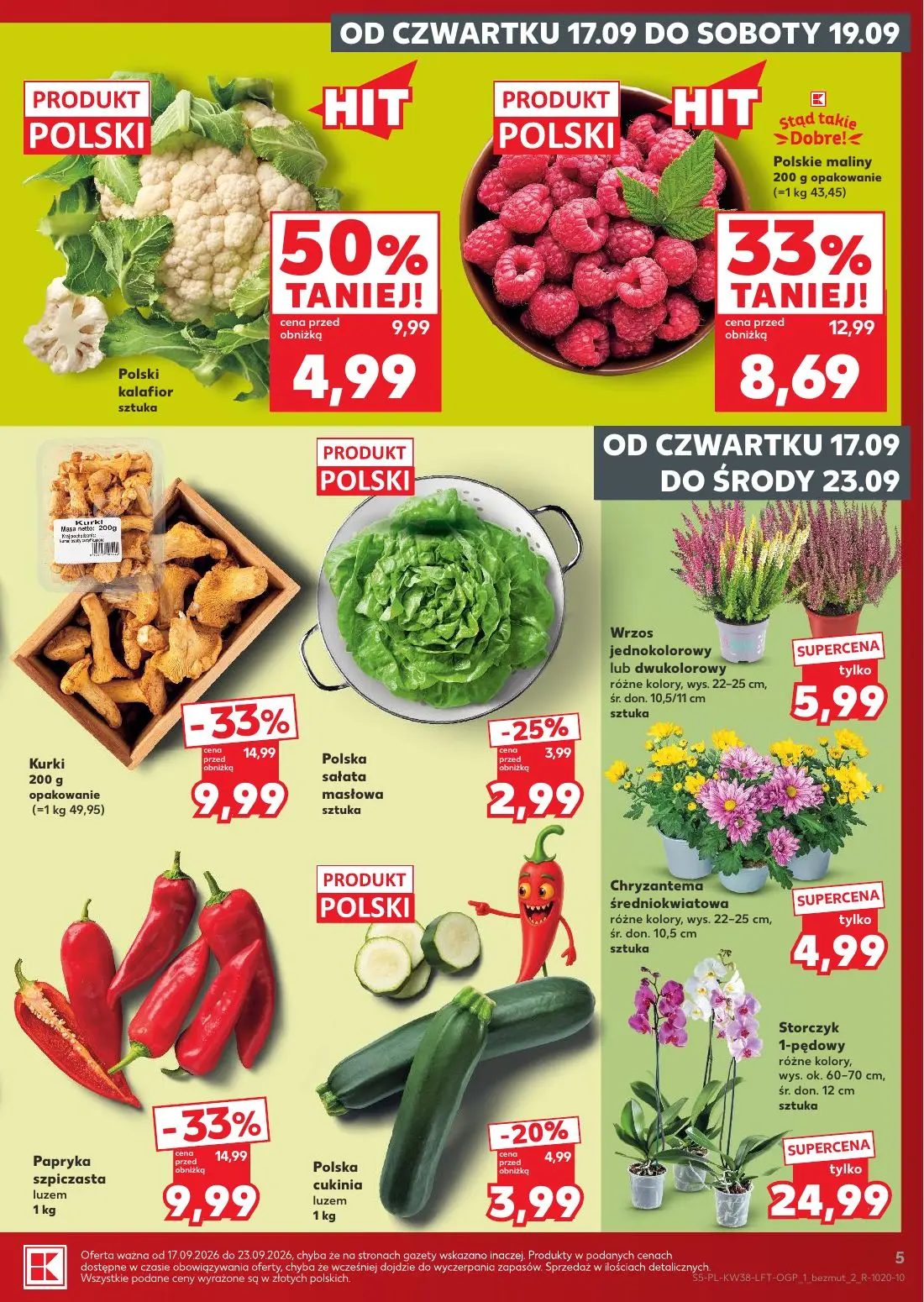 Kaufland gazetka, strona 5 z 55 — Polski kalafior, Kurki, Papryka szpiczasta