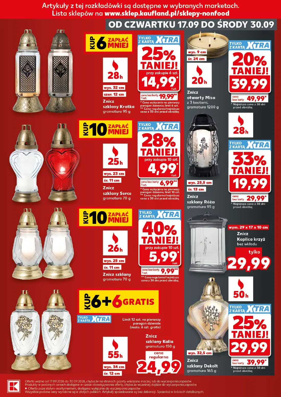Kaufland gazetka, strona 7 z 16 — Znicz otwarty Misa, Znicz szklany Róża, Znicz szklany Dekolt