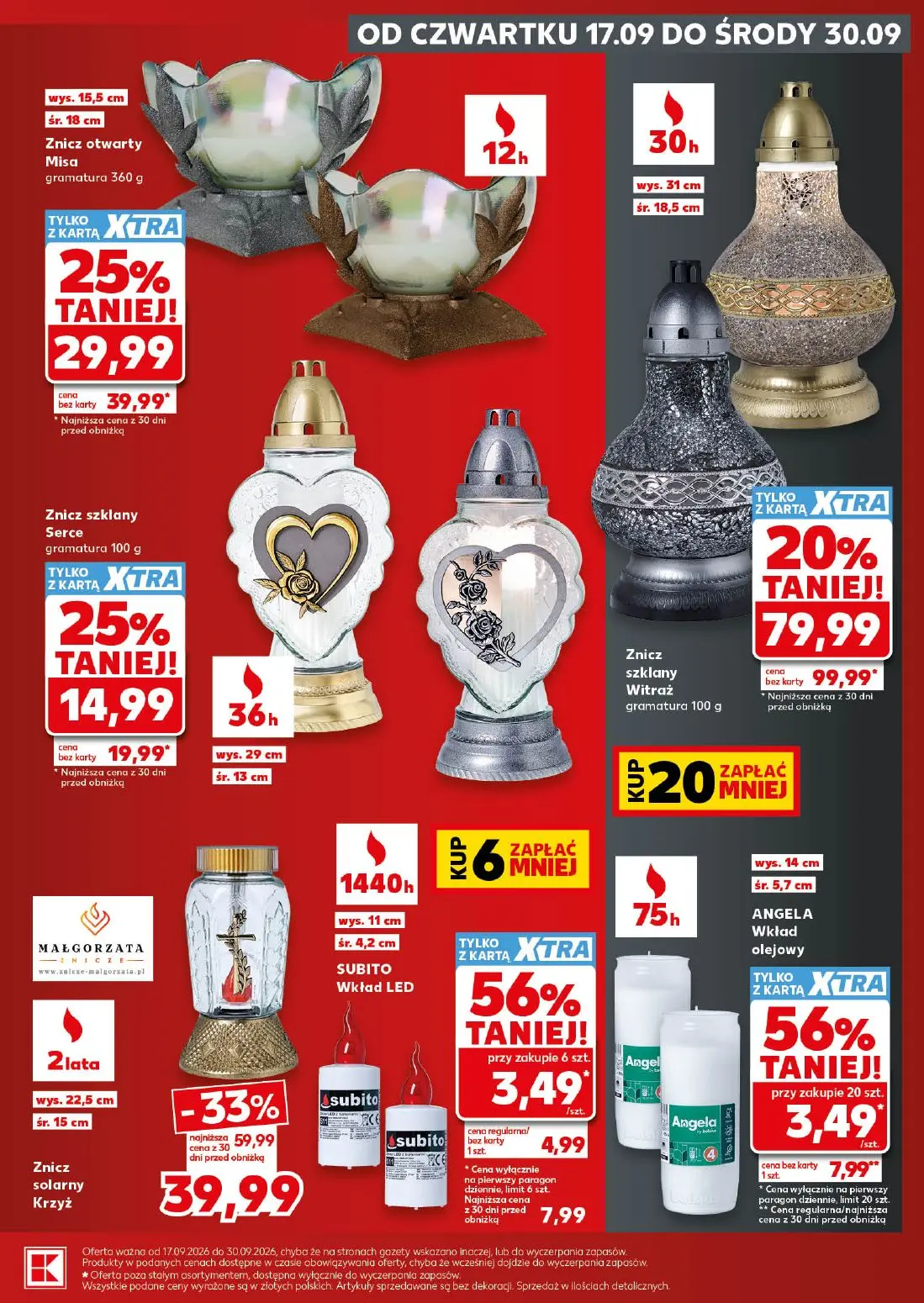 Kaufland gazetka, strona 11 z 16 — Znicz szklany Witraż, Znicz solarny Krzyż, Znicz otwarty Misa