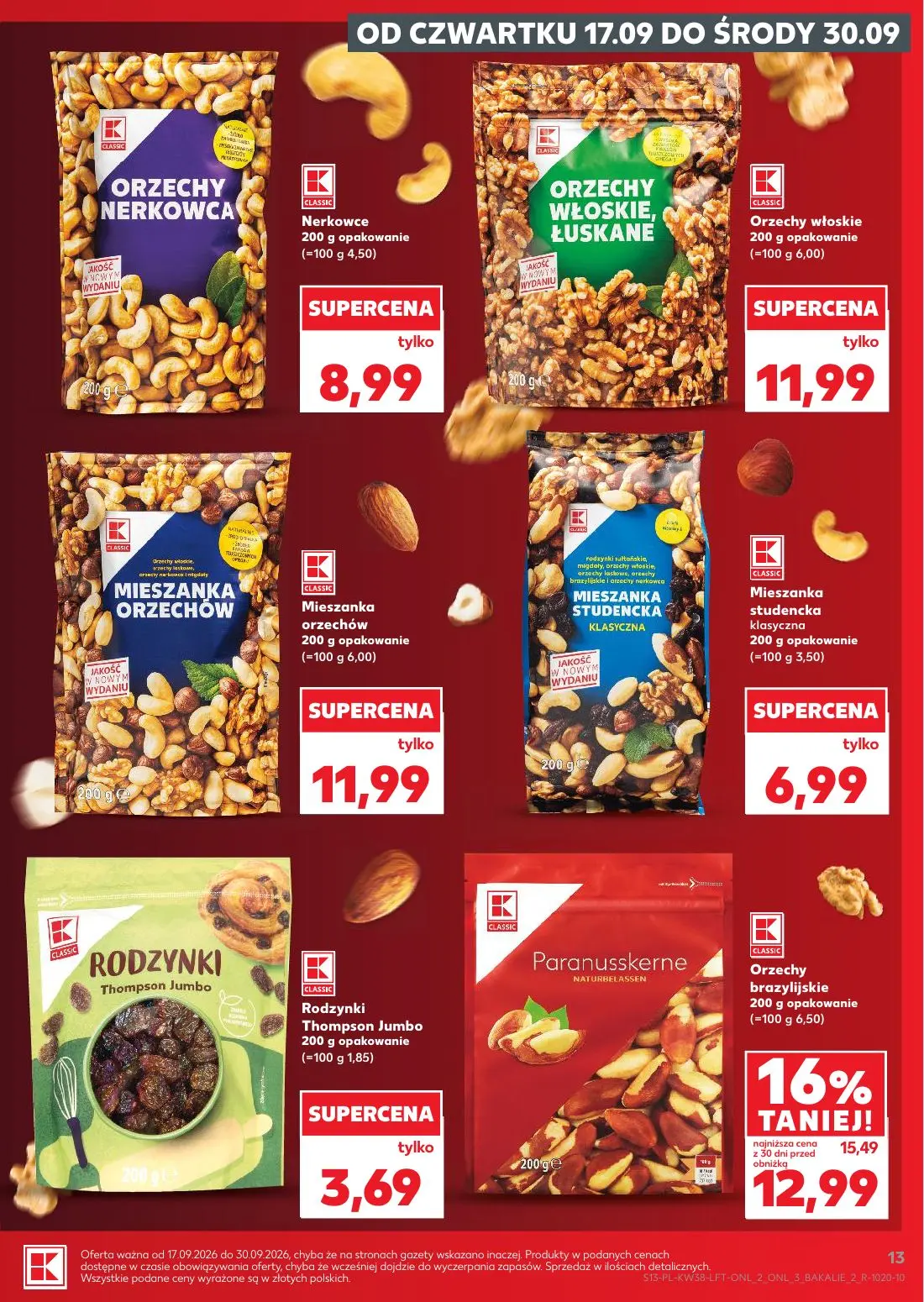 Kaufland gazetka, strona 13 z 55 — Orzechy brazylijskie, Nerkowce, Orzechy włoskie
