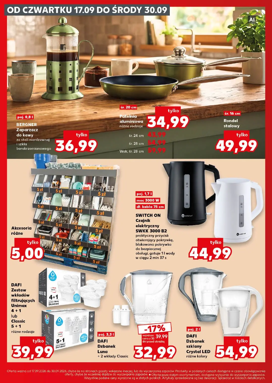 Kaufland gazetka, strona 16 z 16 — DAFI Dzbanek Luna + 2 wkłady Classic, BERGNER Zaparzacz do kawy ze stali nierdzewnej i sz…